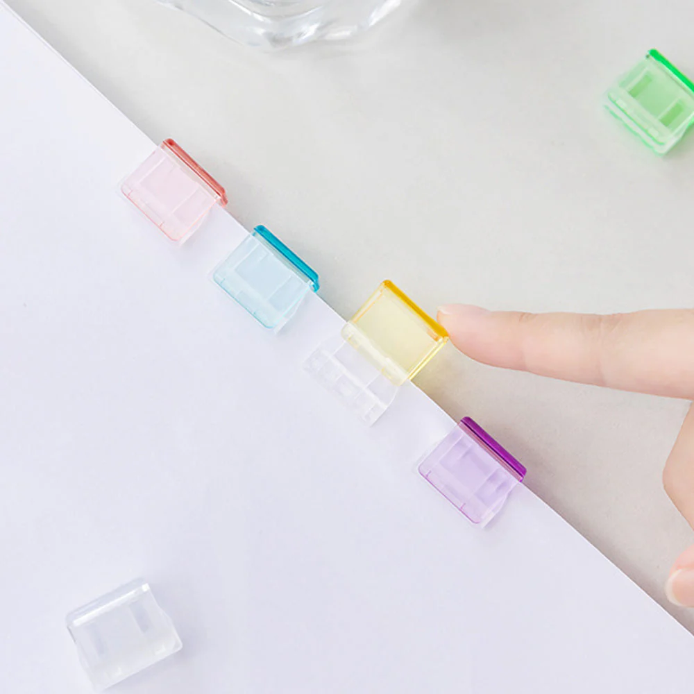Mini Colorful Transparent Paper Clips - Set of 5