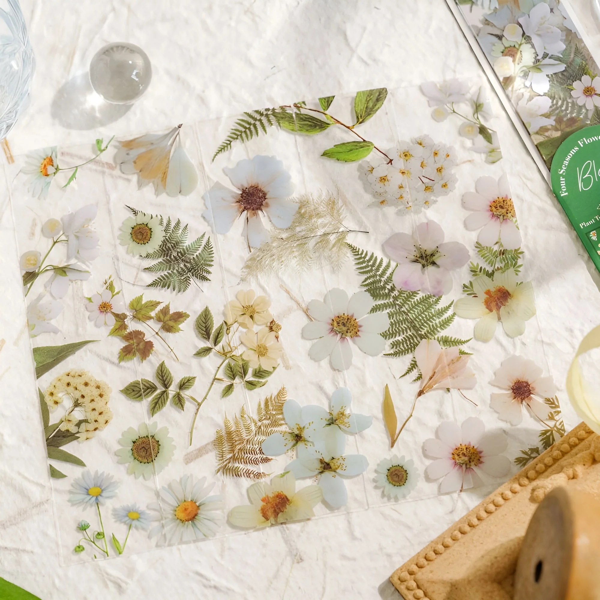 Pressed Flower Transparent Bookmarks - Set of 5