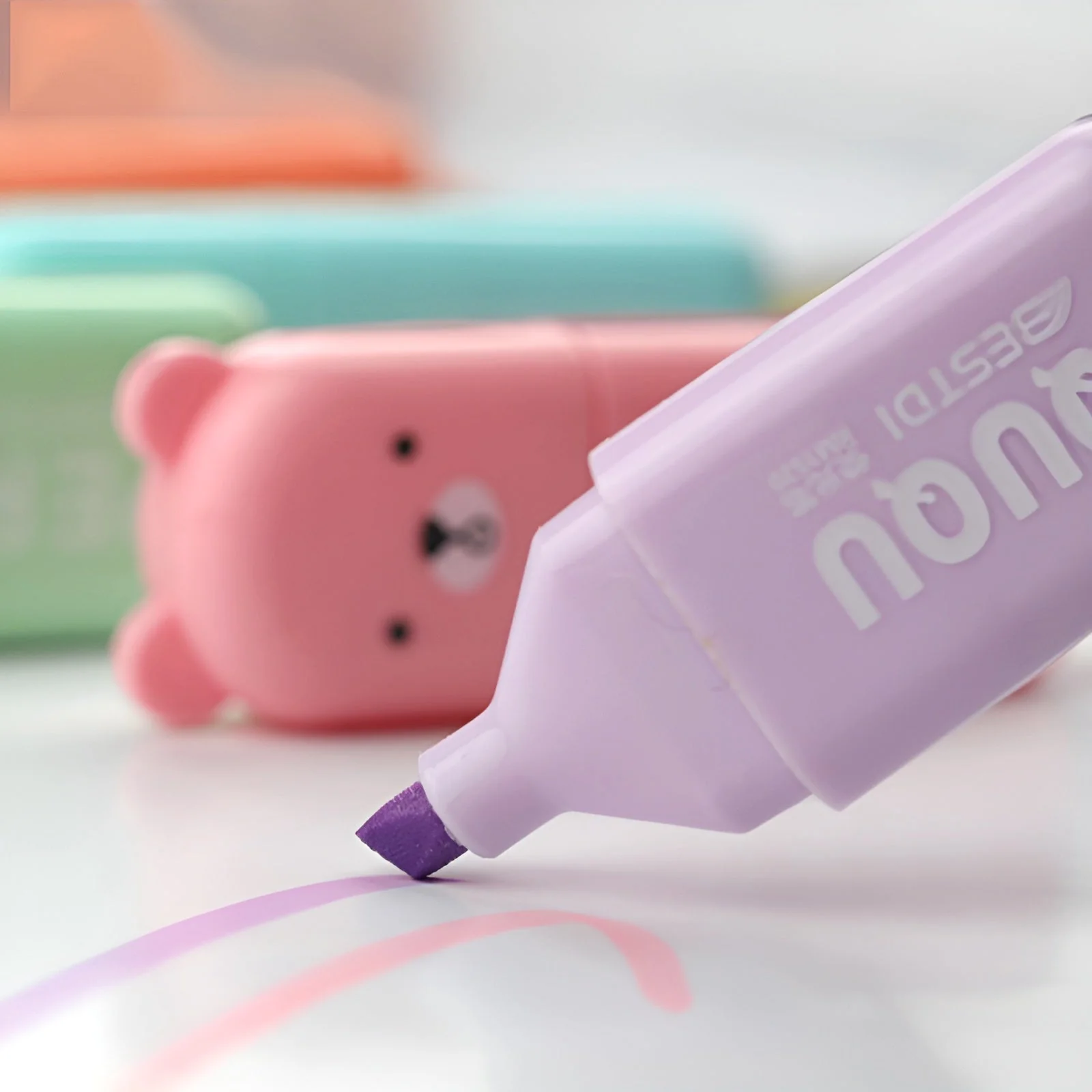 Mini Cartoon Animal Highlighters - Set of 6