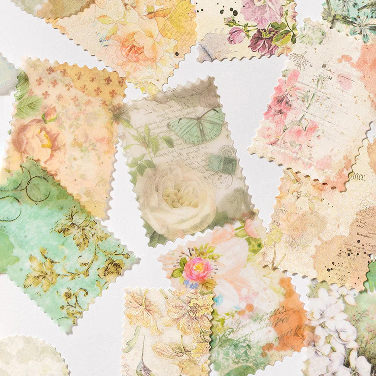 Floral Ink Scrapbooking Stickers