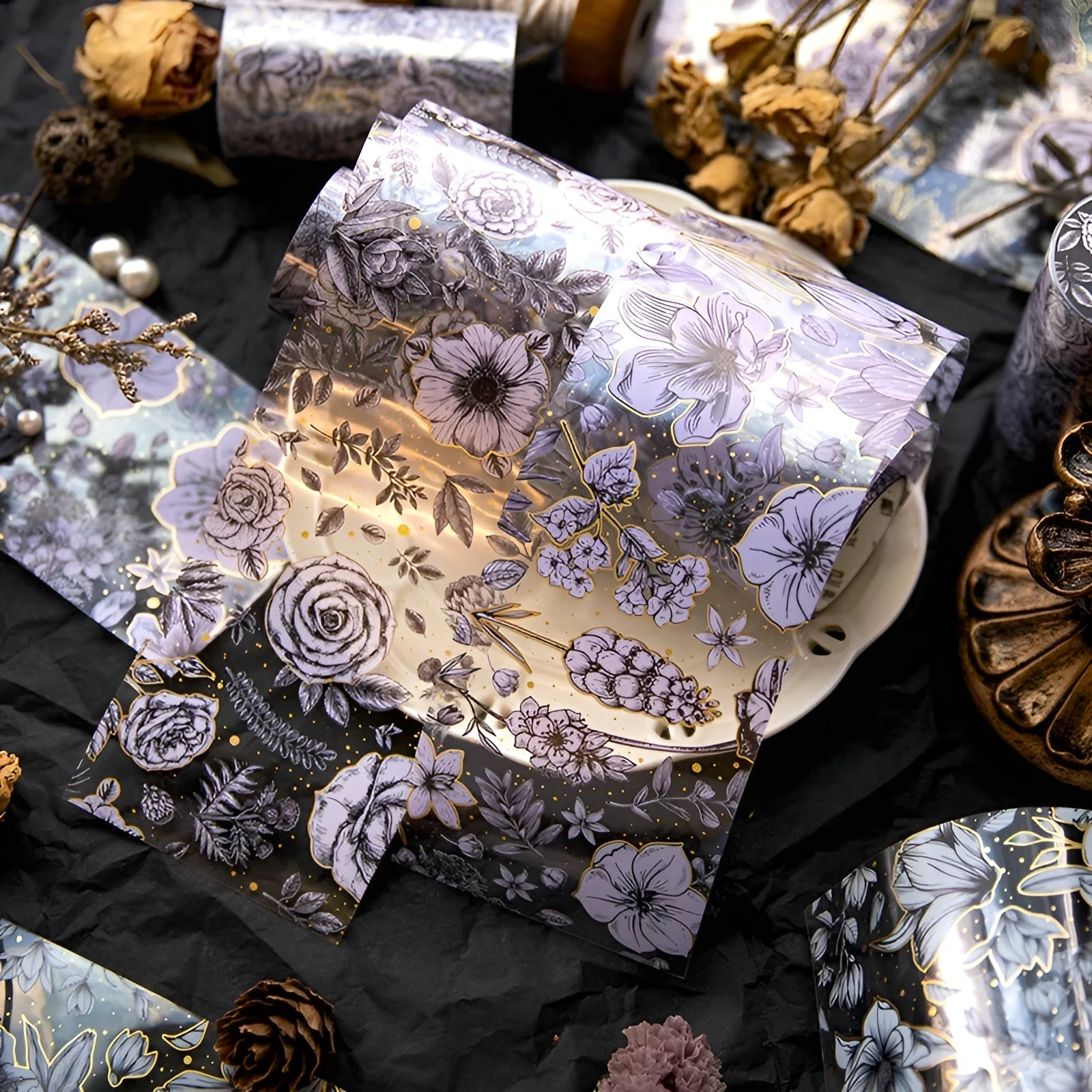 Pencilled Flowers Washi Tapes