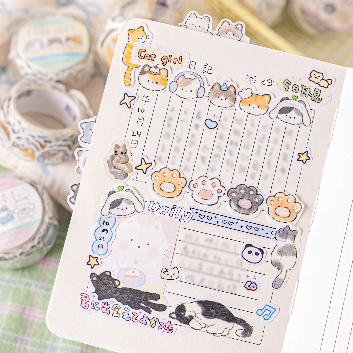 Doki-Doki Kitty Die-Cut Masking Tapes