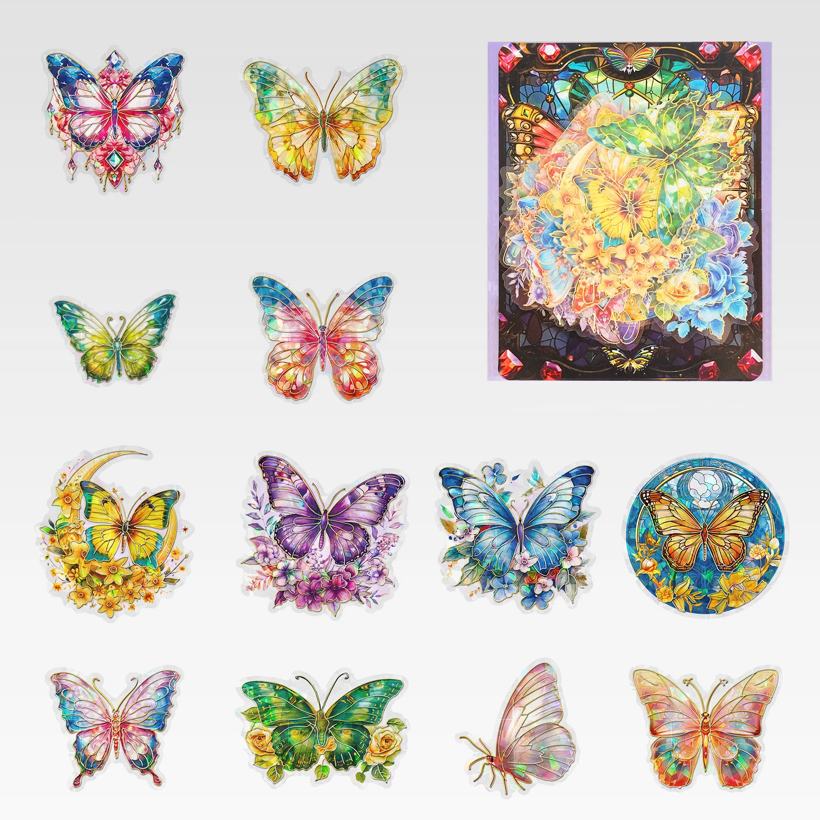 Prismatic Butterflies Holo Stickers