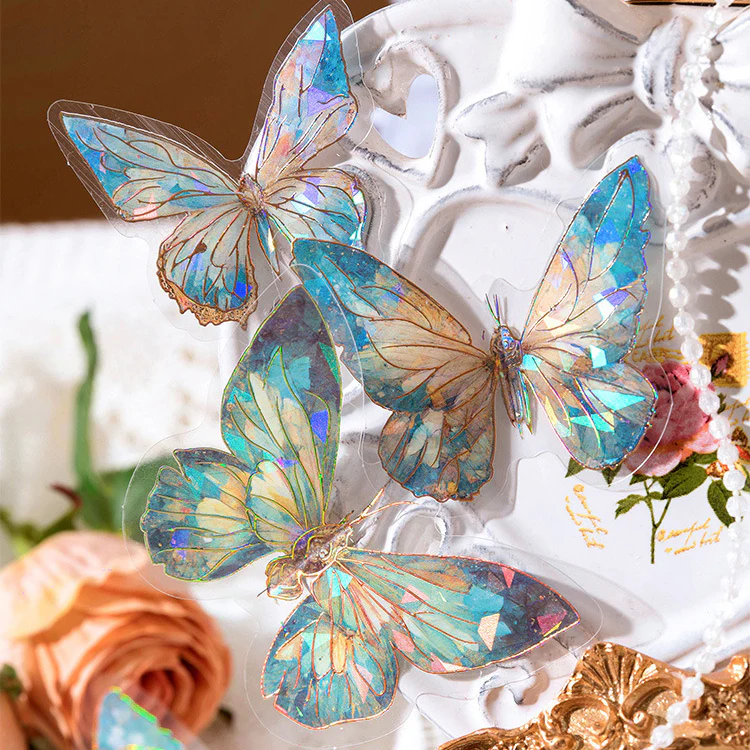 Die-Cut Holo Butterfly Stickers