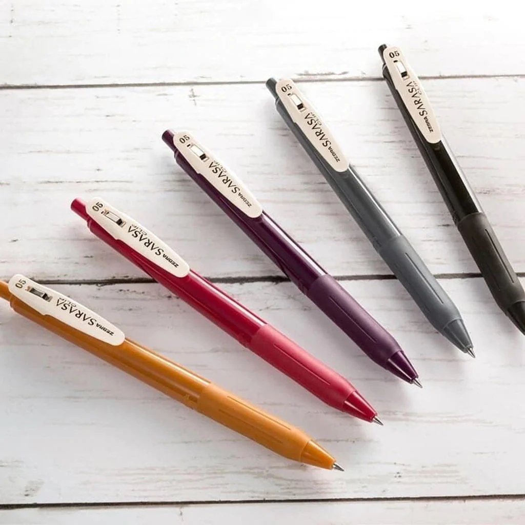 Zebra Sarasa Clip Gel Pen - Vintage Color 2 - 5 Color Set