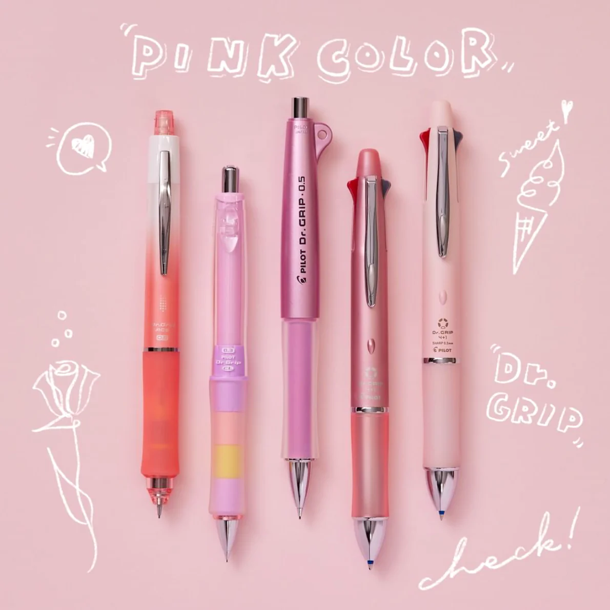 Kawaii Pen Shop Selection - Pilot Multi Pens & Pencils - Pink Color