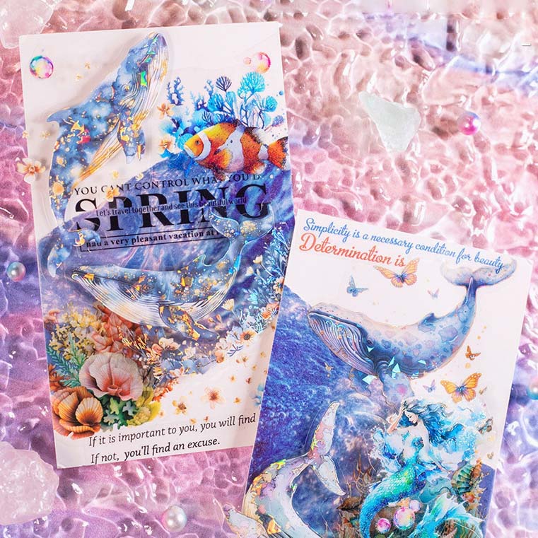 Deep Ocean Holo Whale Stickers - Limited Edition