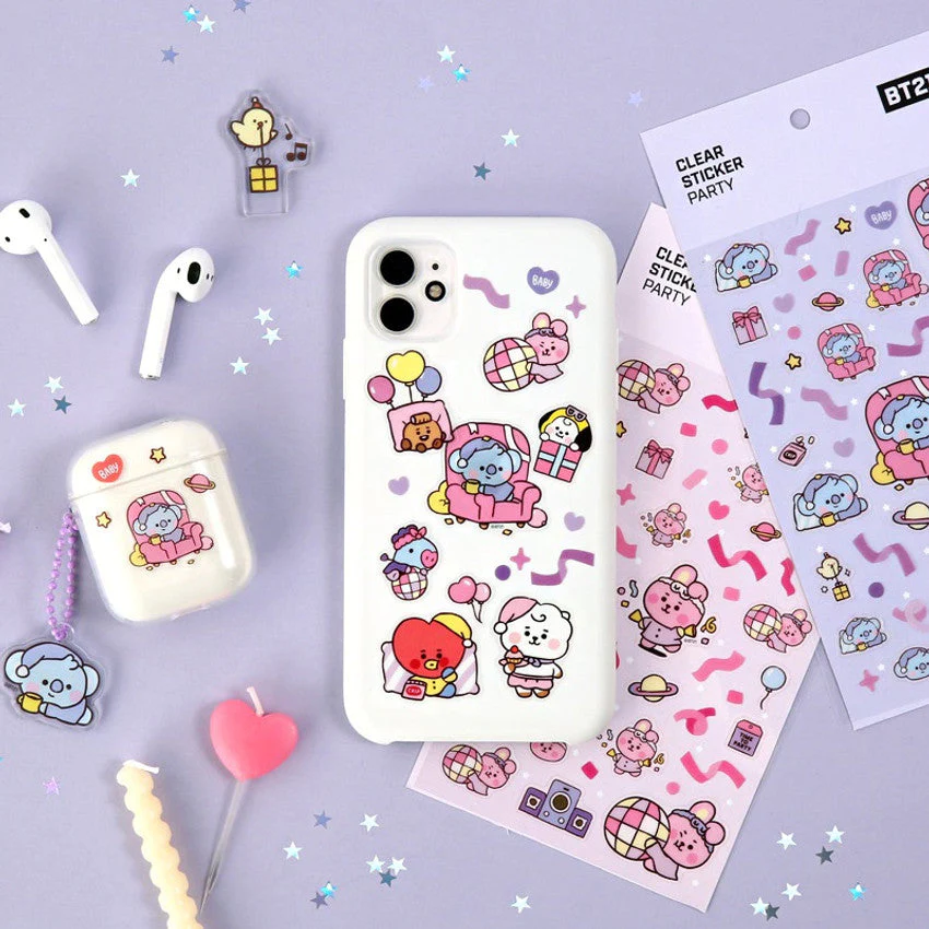 BT21 Clear Stickers - Party