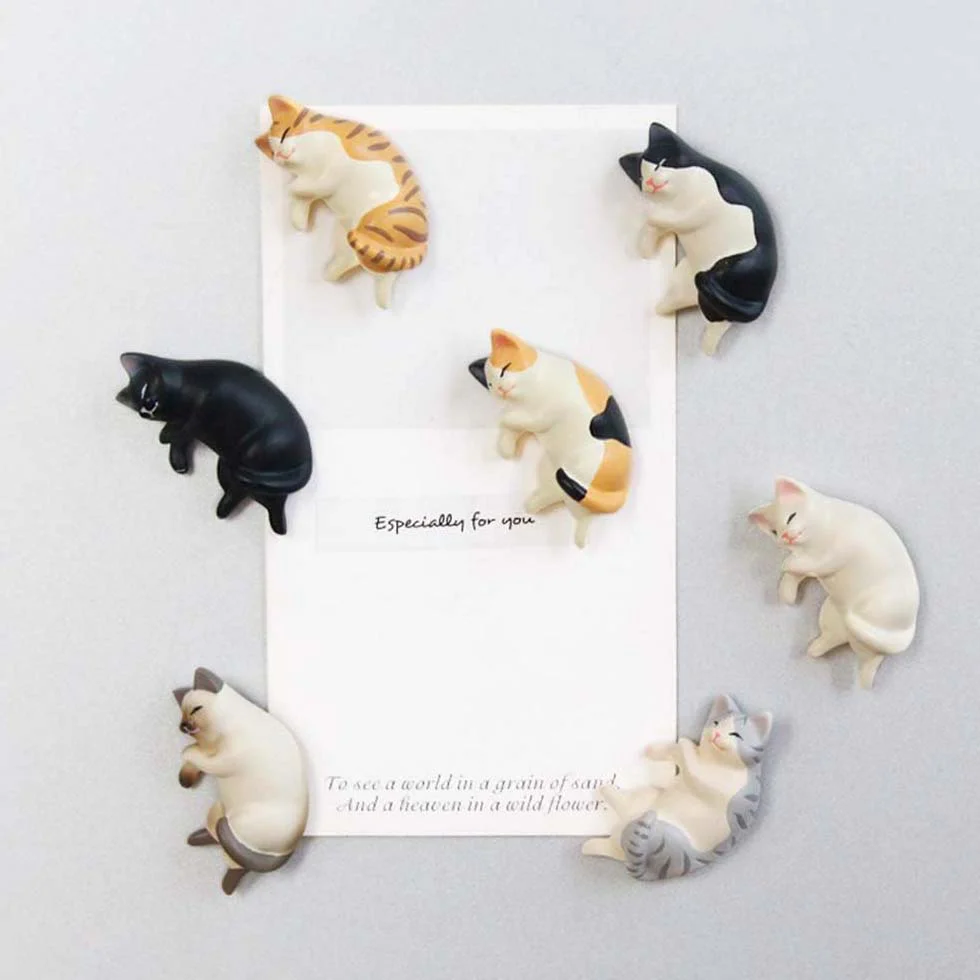 Napping Cat Magnets - Set of 6