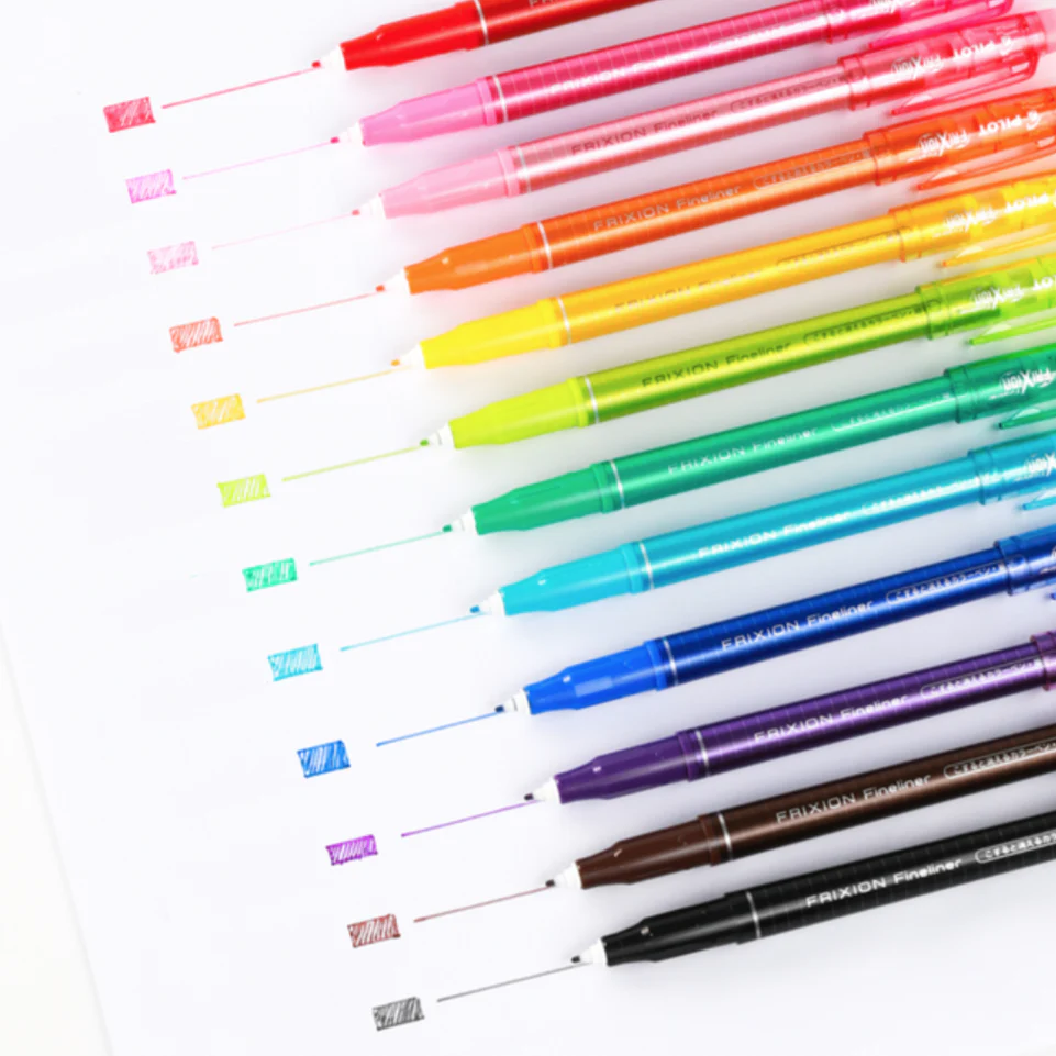 Pilot FriXion Fineliner Erasable Pen - Fine Tip - 12 Color Set