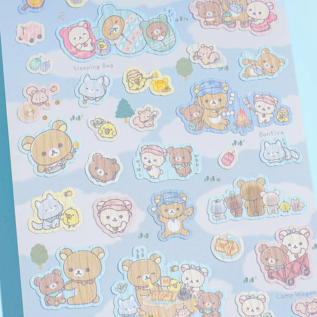 San-x Rilakkuma Flake Stickers - Camping