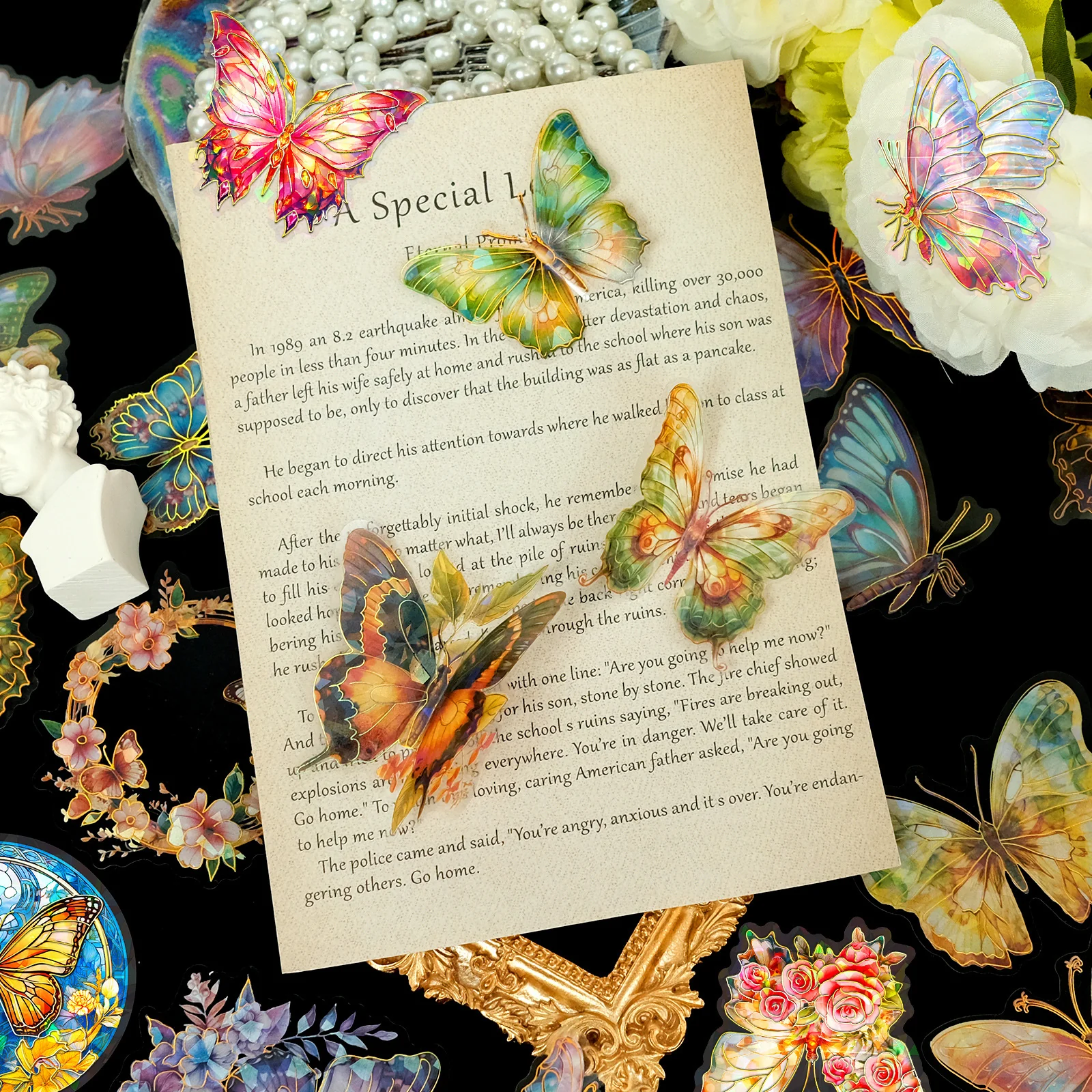 Prismatic Butterflies Holo Stickers