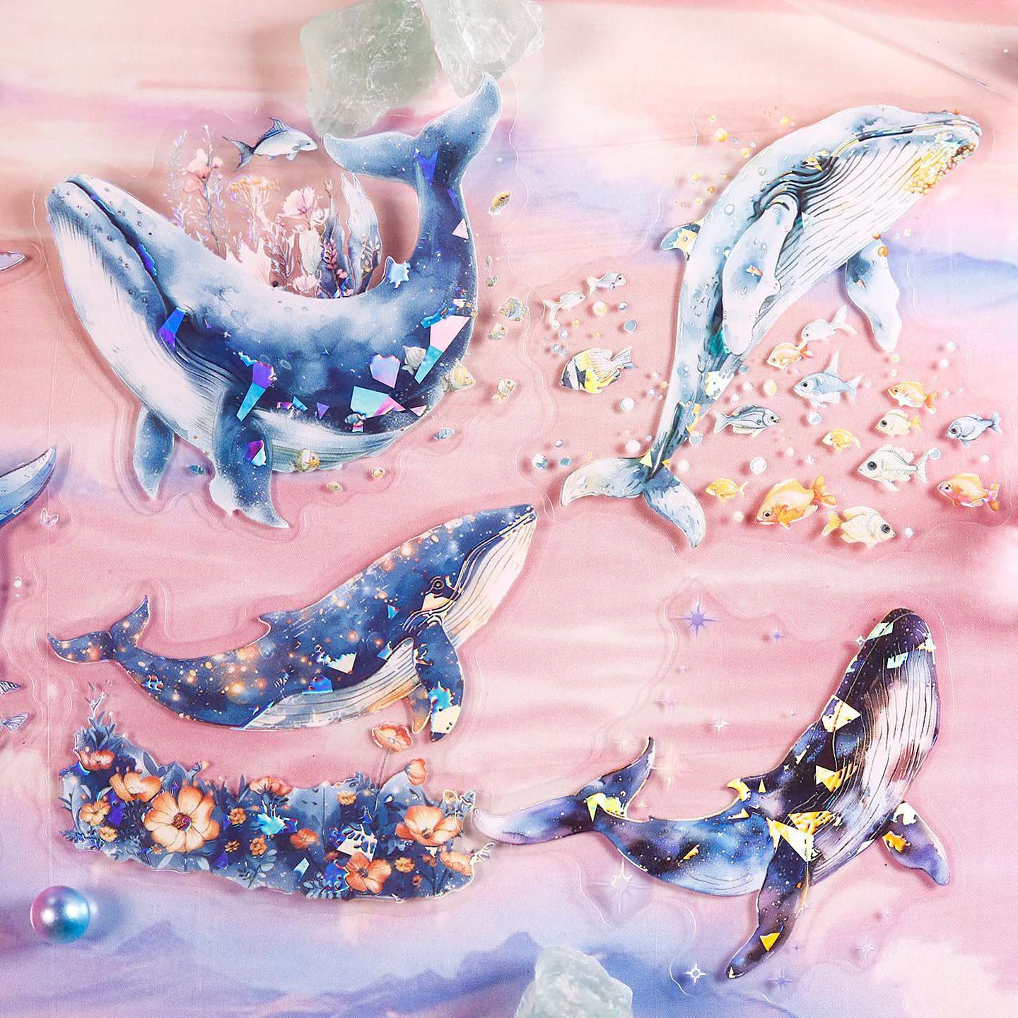 Deep Ocean Holo Whale Stickers - Limited Edition