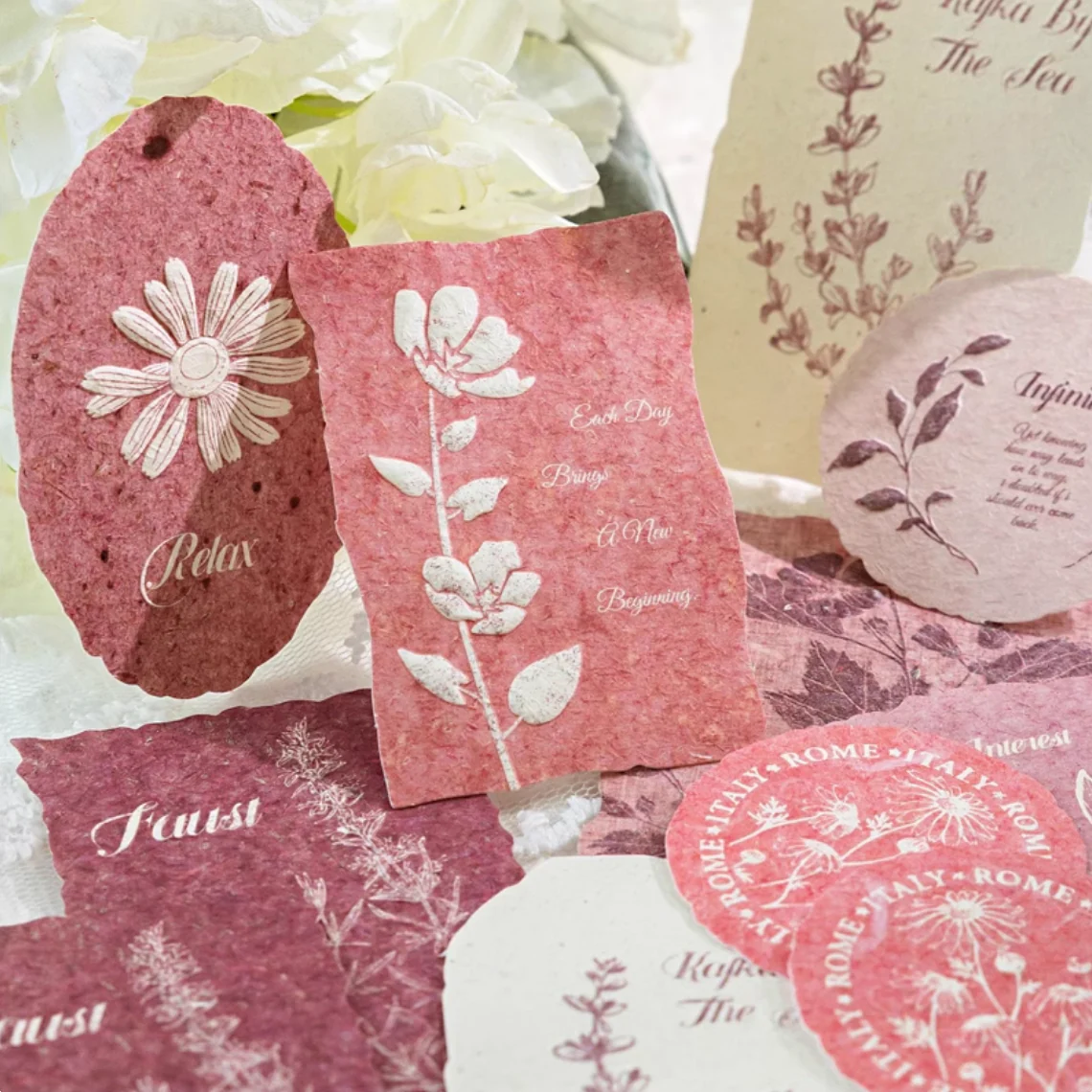 Pressed Flowers Embossed Paper - Boxed Set