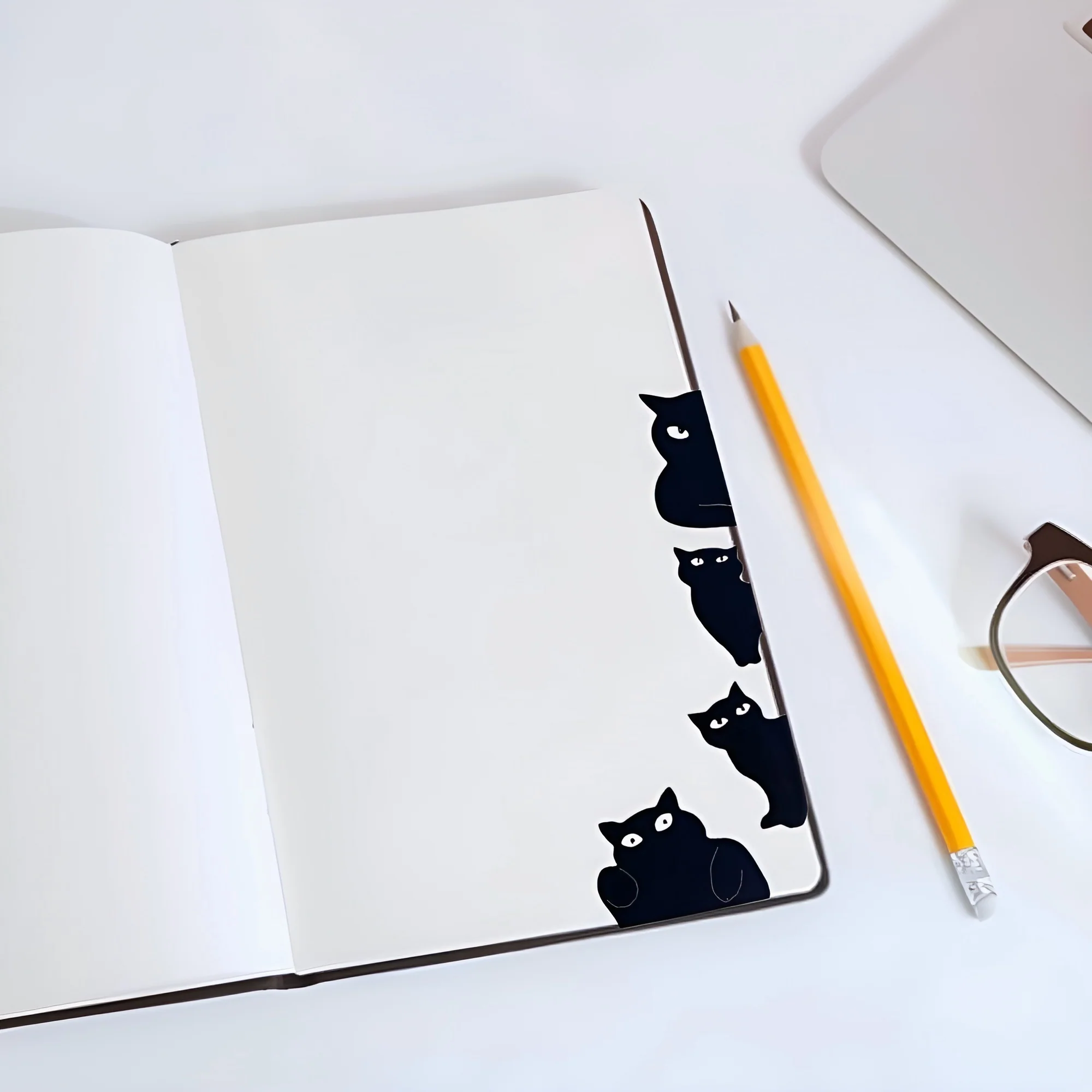 Black Cat Magnetic Bookmark - Set of 6