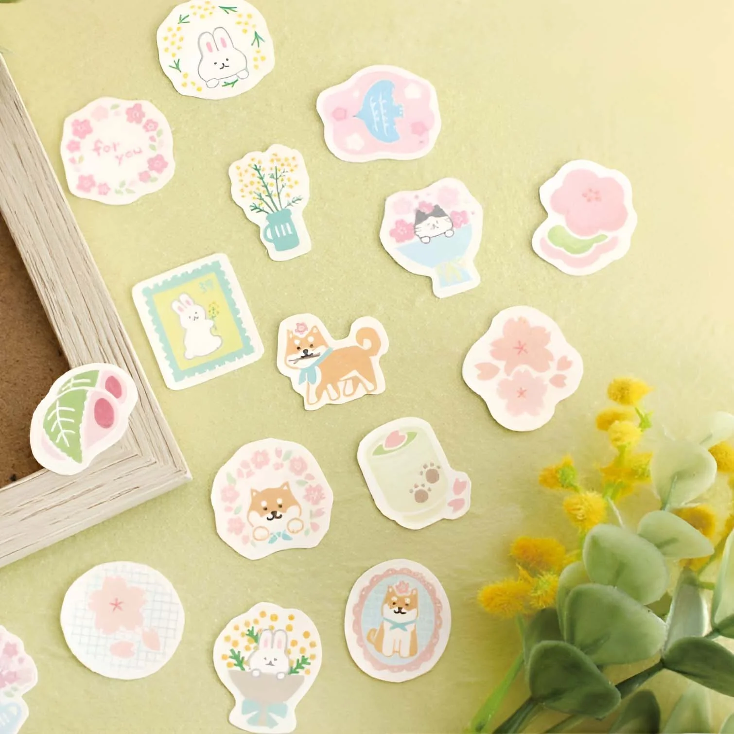 Furukawashiko Flake Stickers - Springtime Shiba