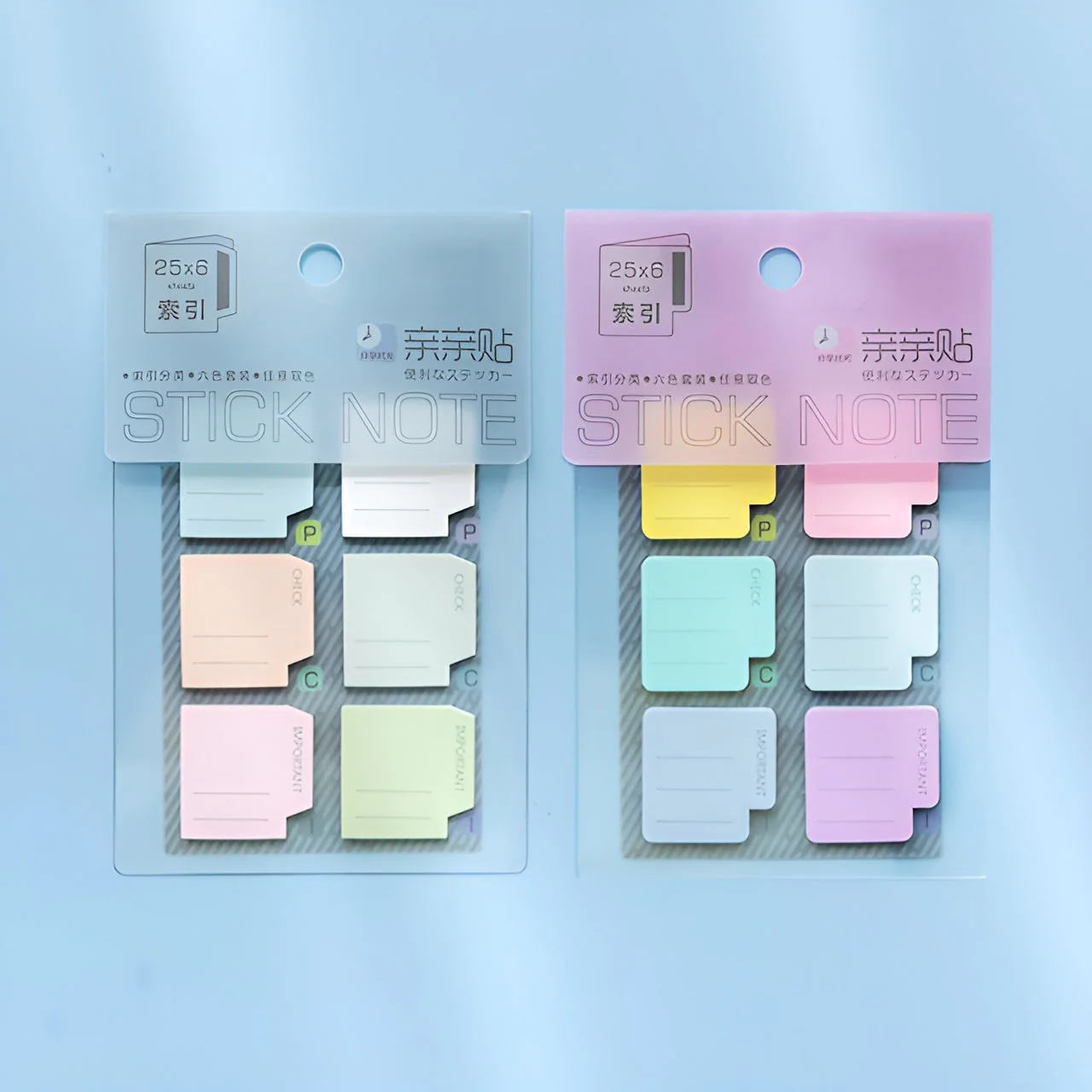 Pastel Color Index Sticky Note Set