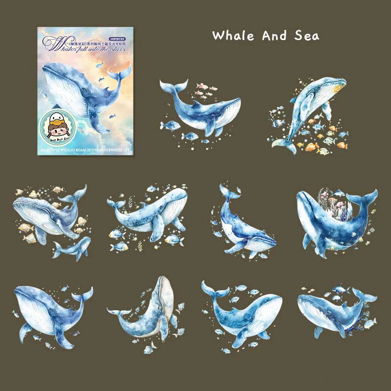 Deep Ocean Holo Whale Stickers - Limited Edition