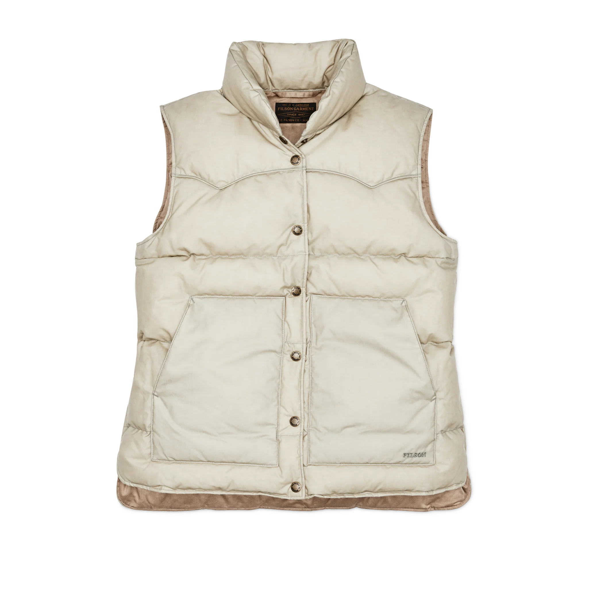 Women's Waxed Down Vest - Light Tan