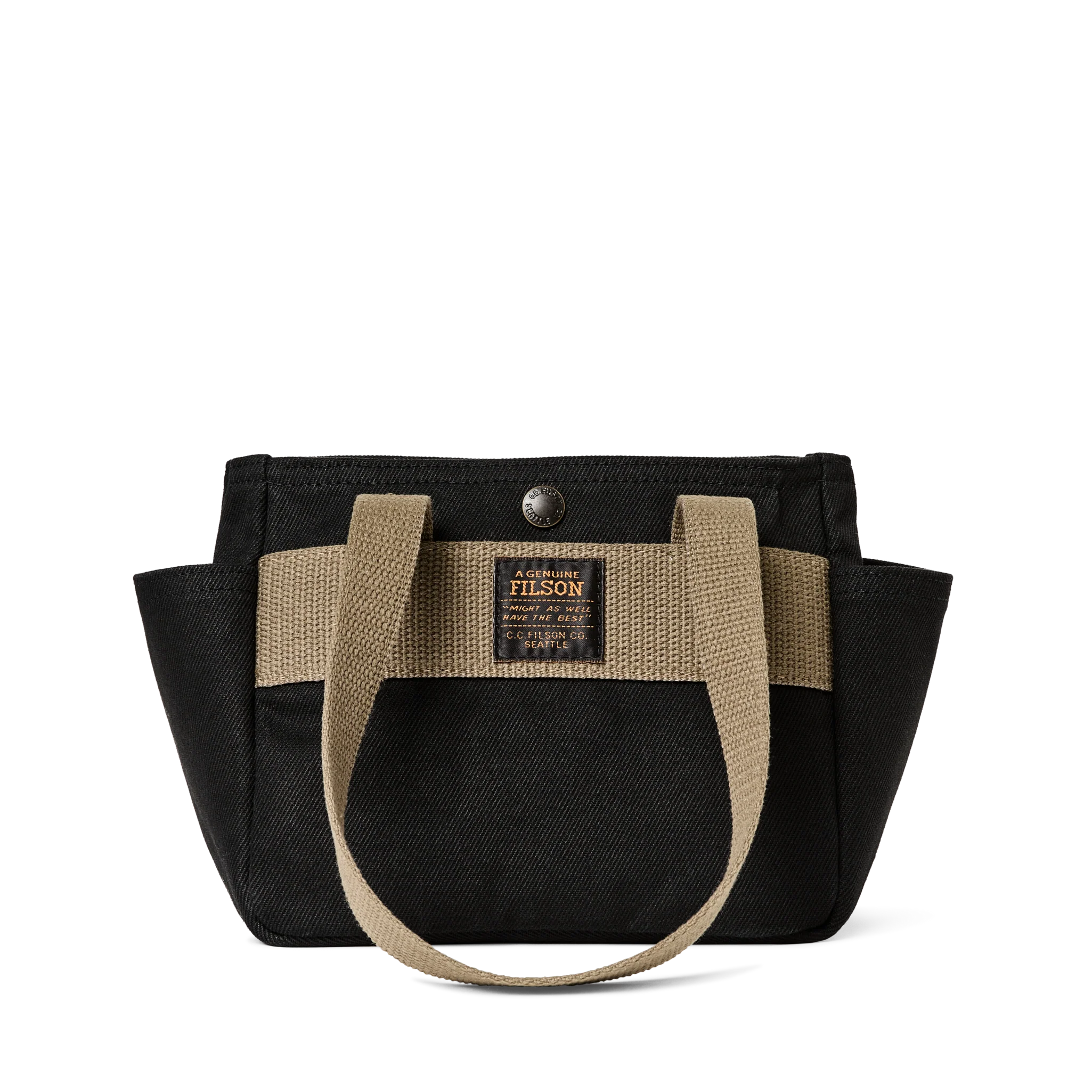 Rugged Twill Small Open Tote Bag - Black