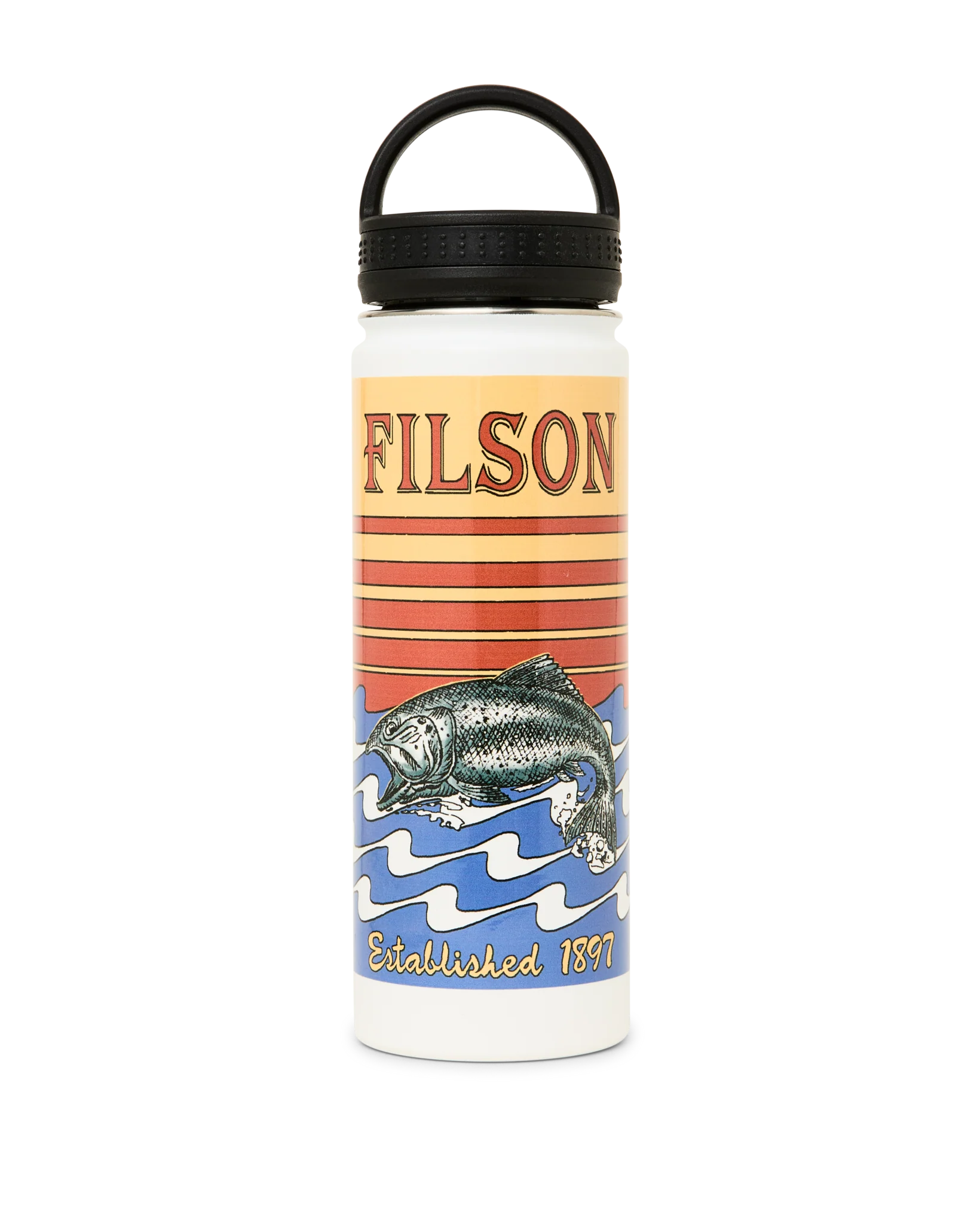 Insulated Water Bottle - White / Dusk Fish