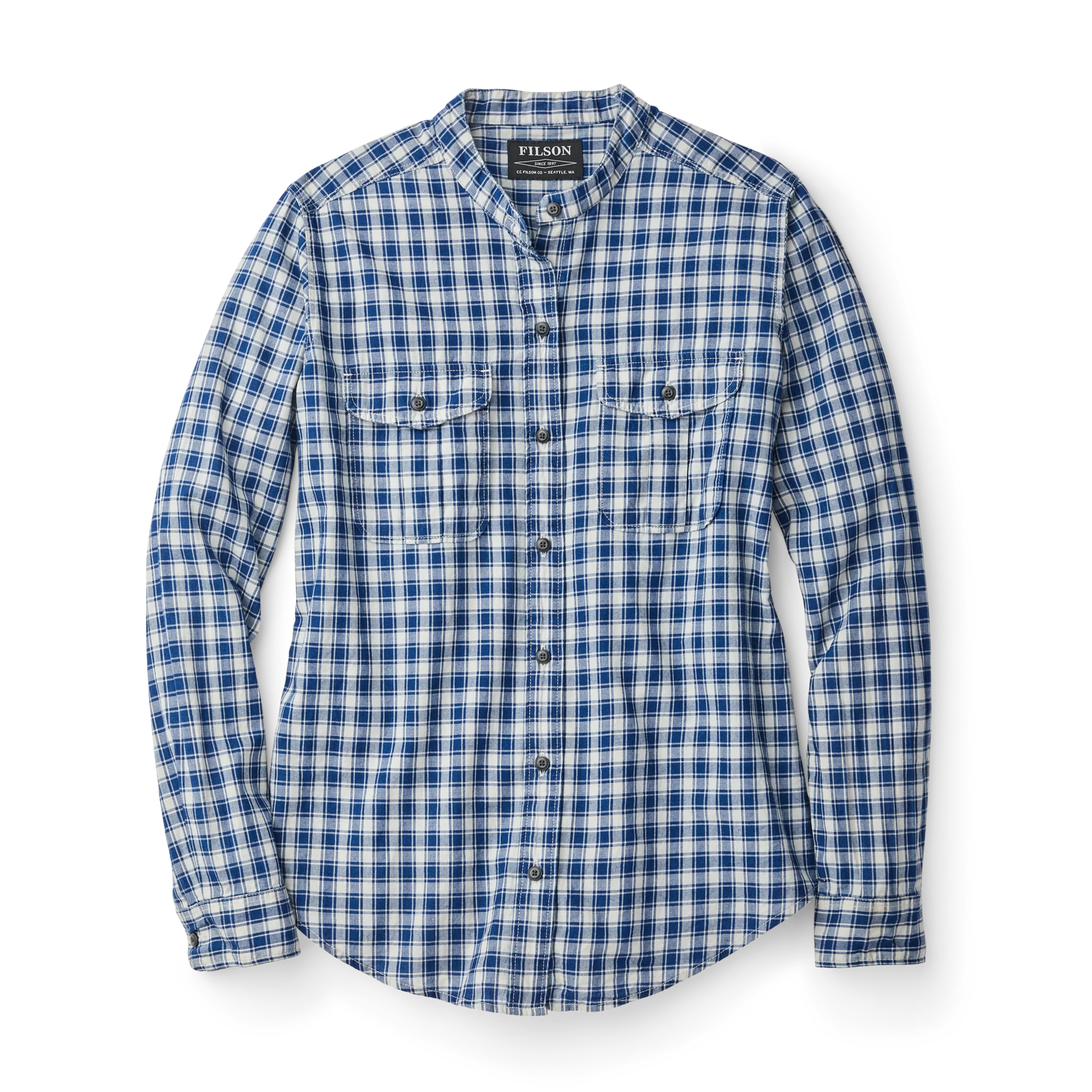 Women's Kadin Island Shirt - Indigo/cream Plaid