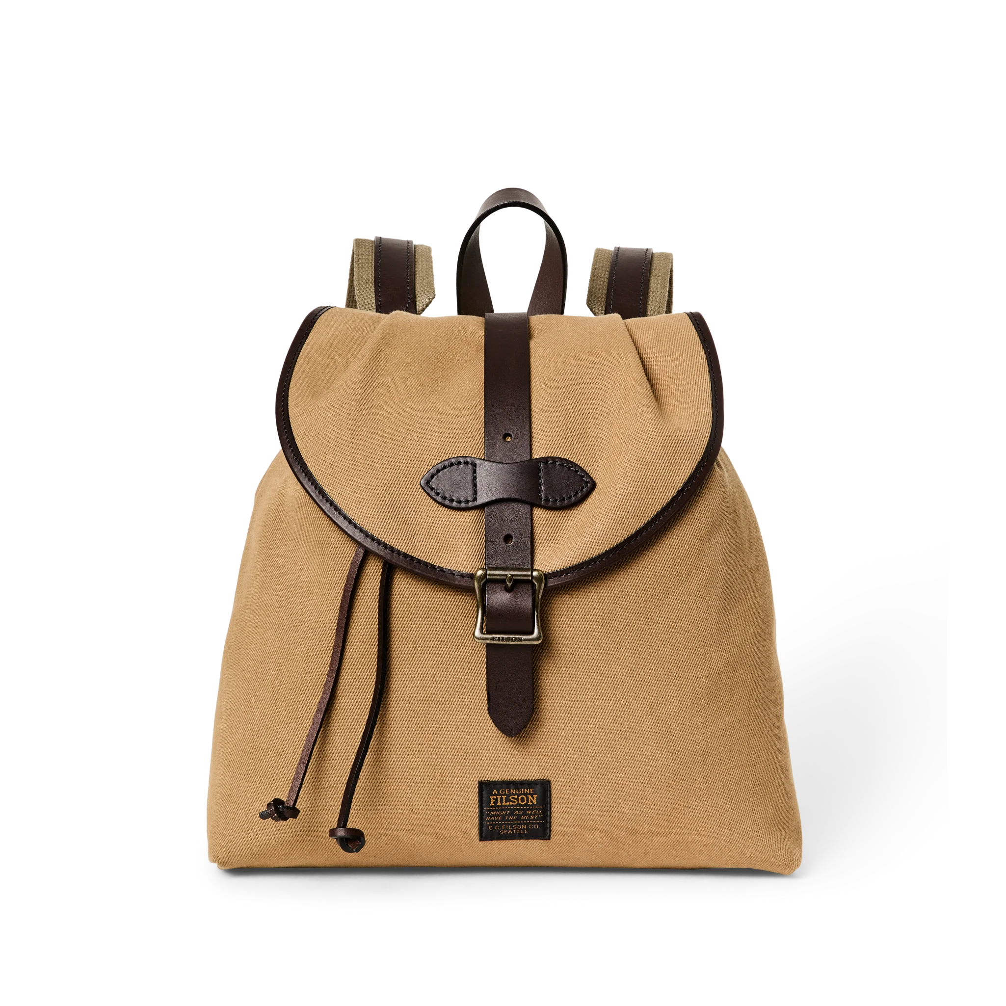 Rugged Twill Drawstring Backpack - Tan