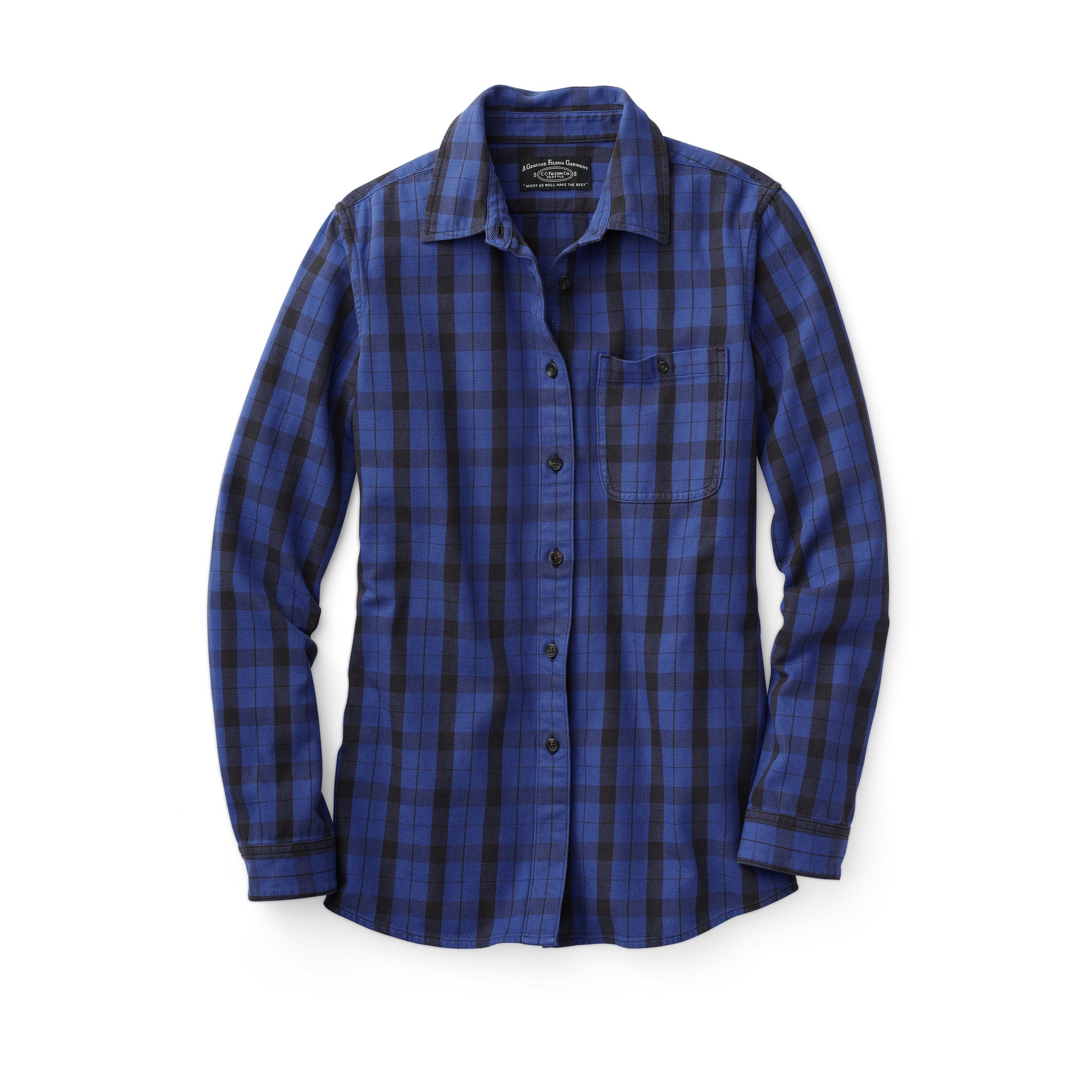 Women's Vintage Wash Alaskan Guide Shirt - Cobalt/black