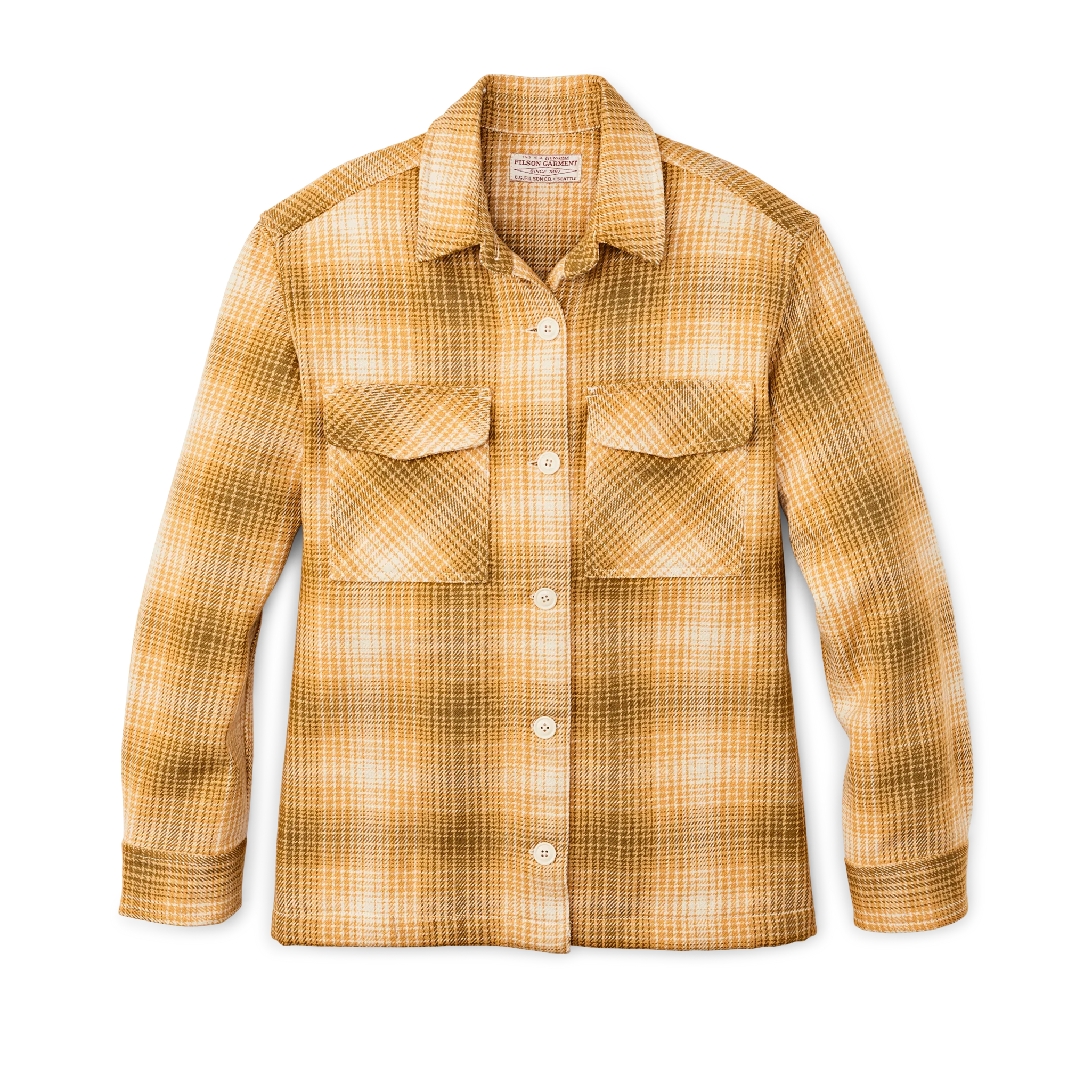 Women's Deer Island Jac-shirt - Ochre / Cream Plaid