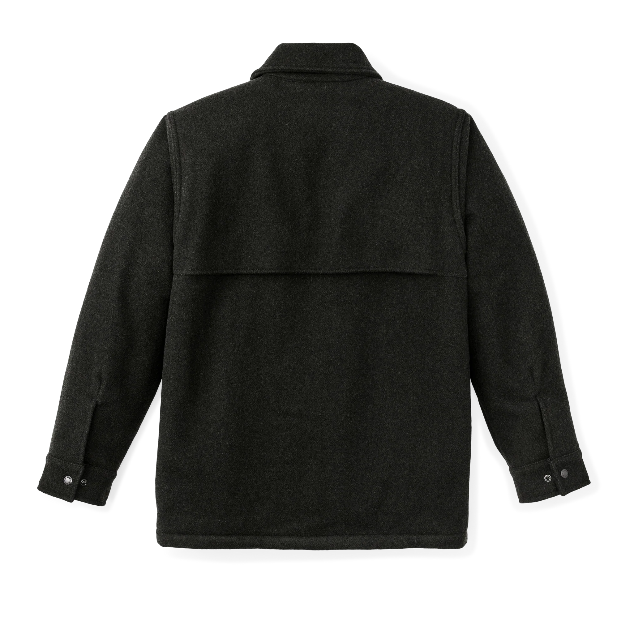Lined Mackinaw Wool Cape Coat - Peat Black