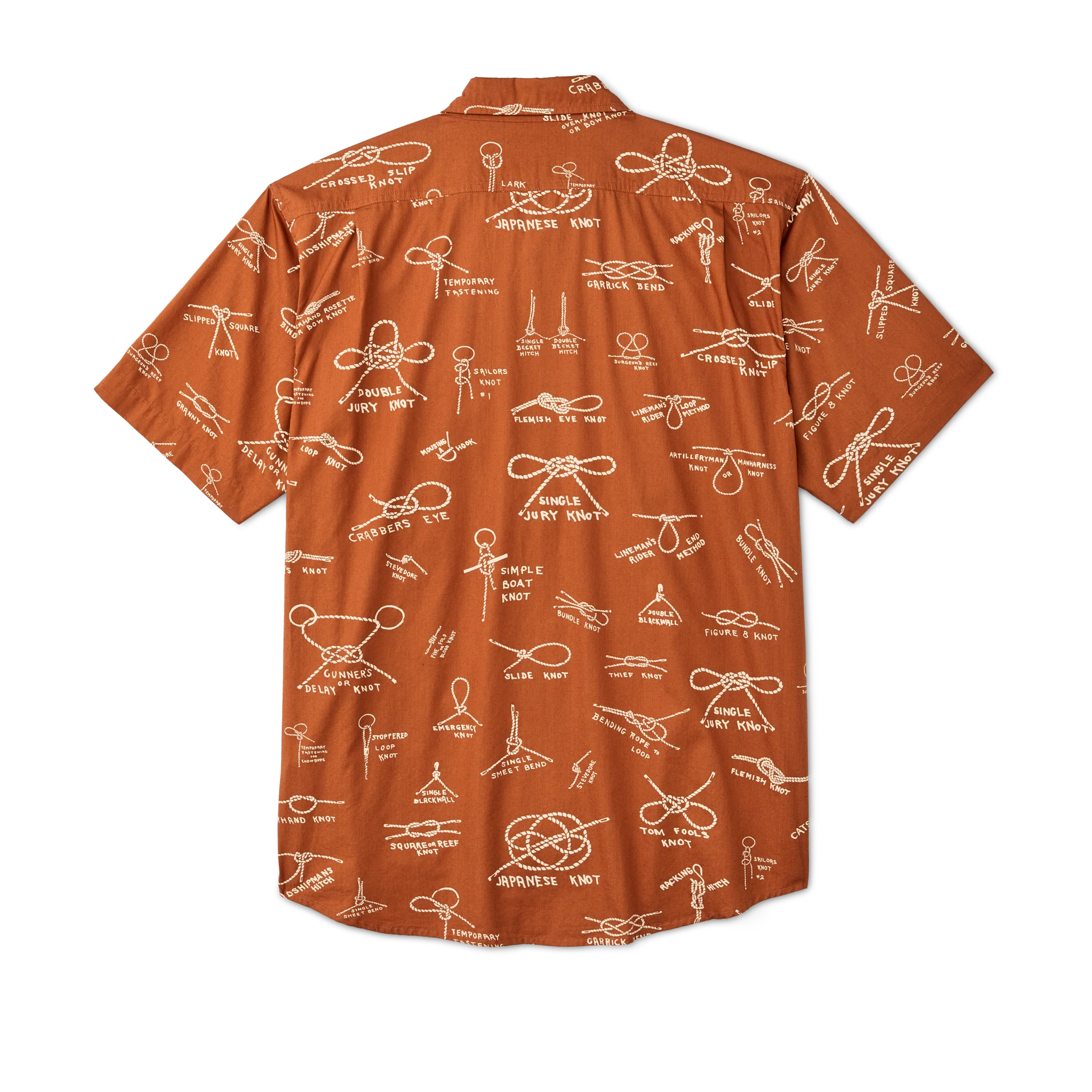 Filson's Washed Short Sleeve Feather Cloth Shirt - Bourbon / Knots