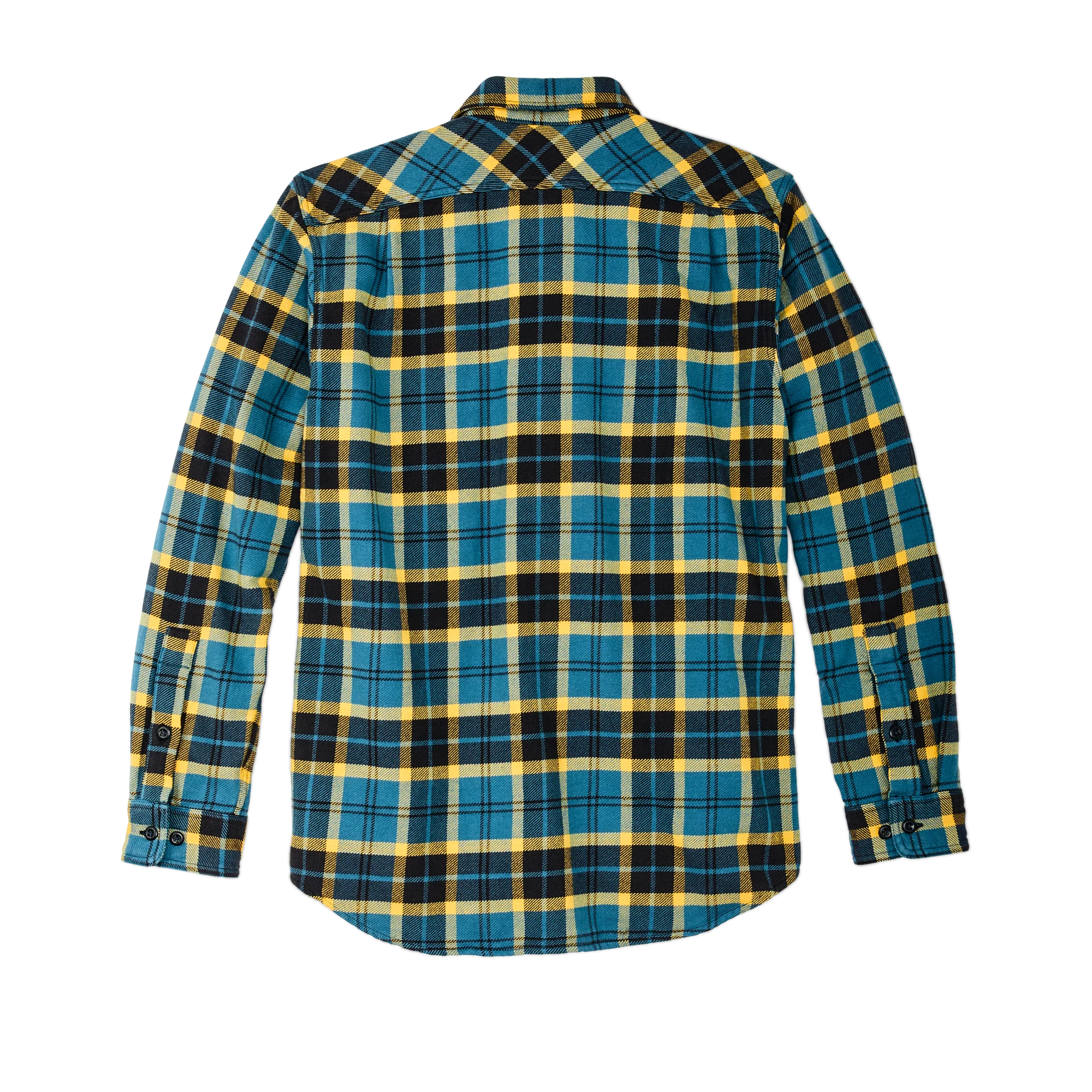 Vintage Flannel Work Shirt - Blue Ash Gold Plaid