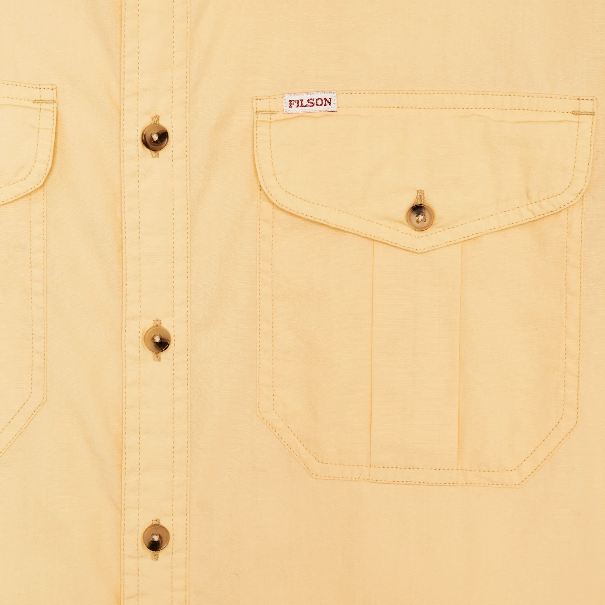 Filson's Washed Short Sleeve Feather Cloth Shirt - Straw