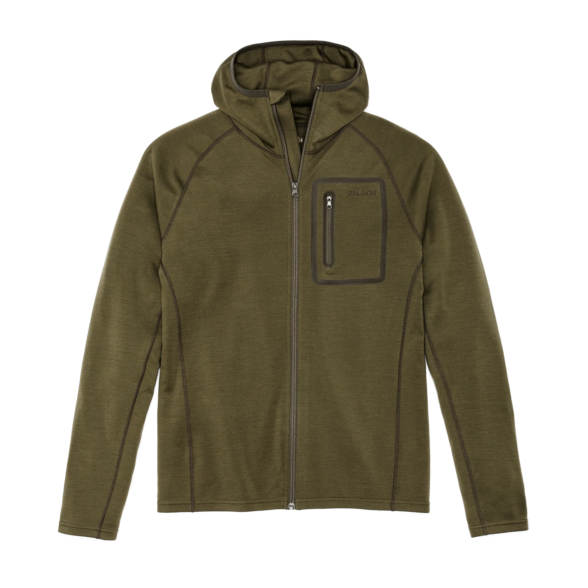 400g Merino Wool Hoodie - Dark Olive