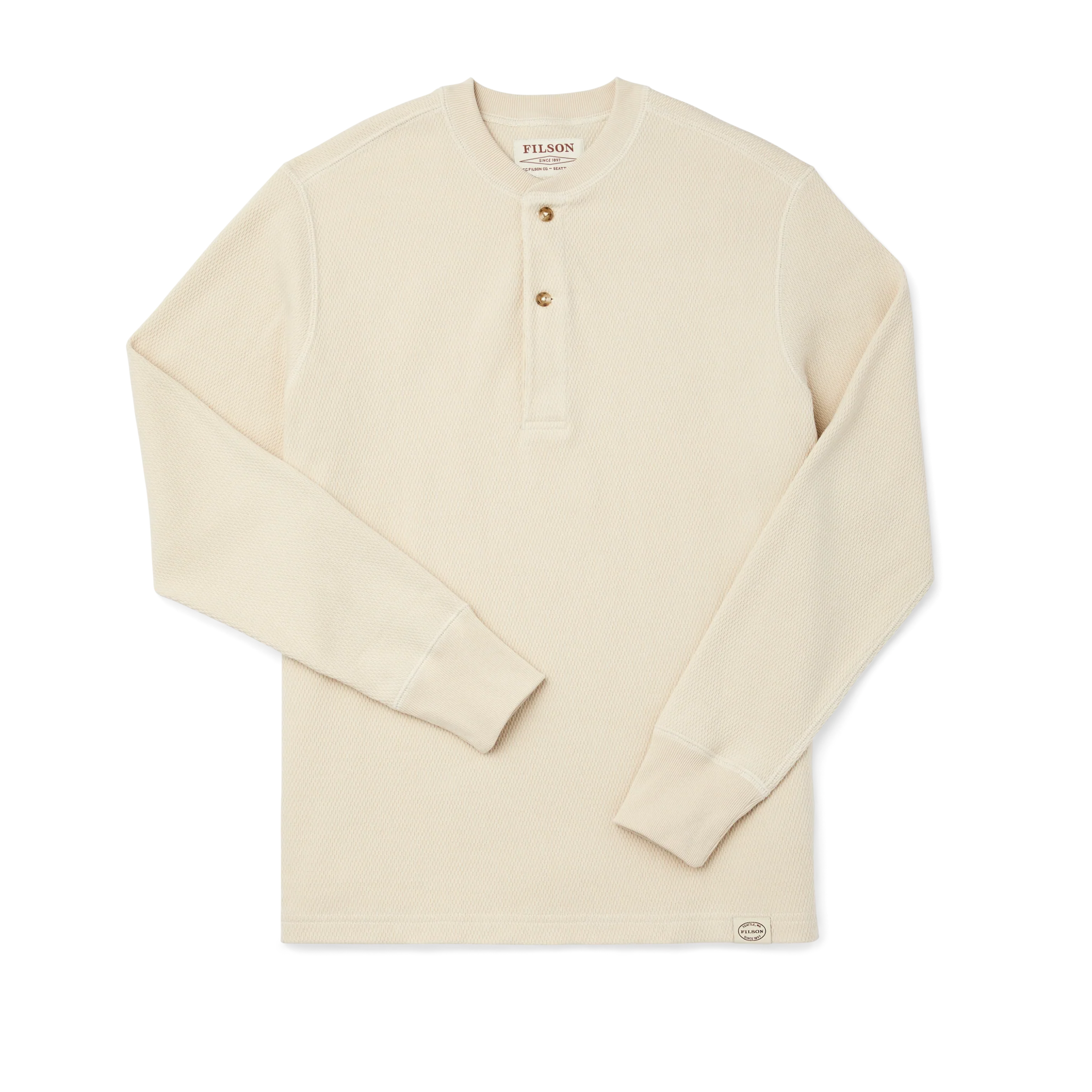 Waffle Knit Henley - Sand