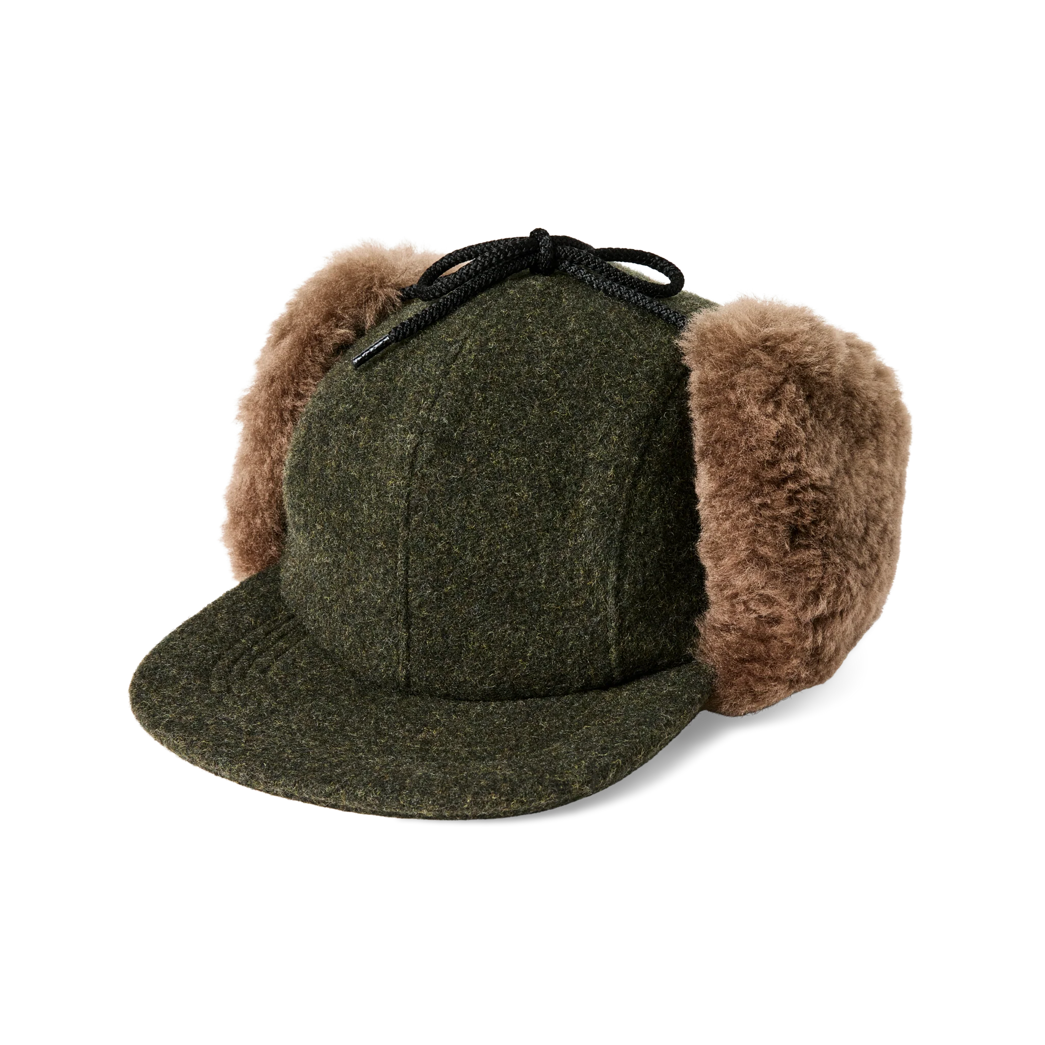 Double Mackinaw Wool Cap - Forest Green / Acorn