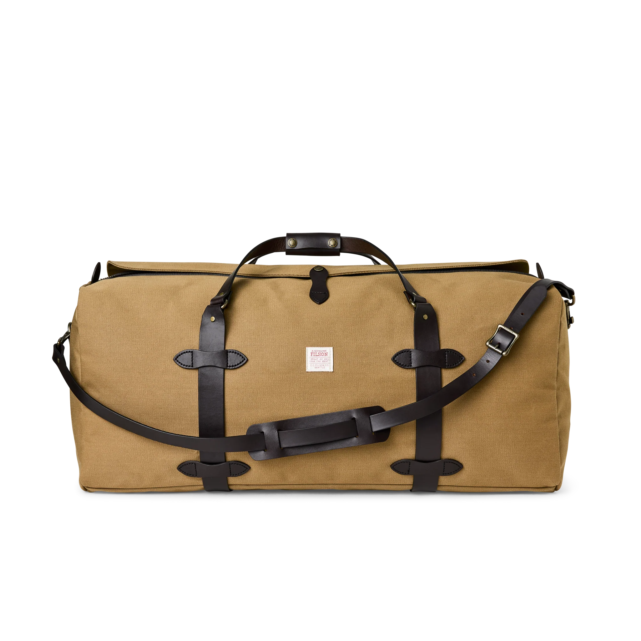 Large Rugged Twill Duffle Bag - Tan