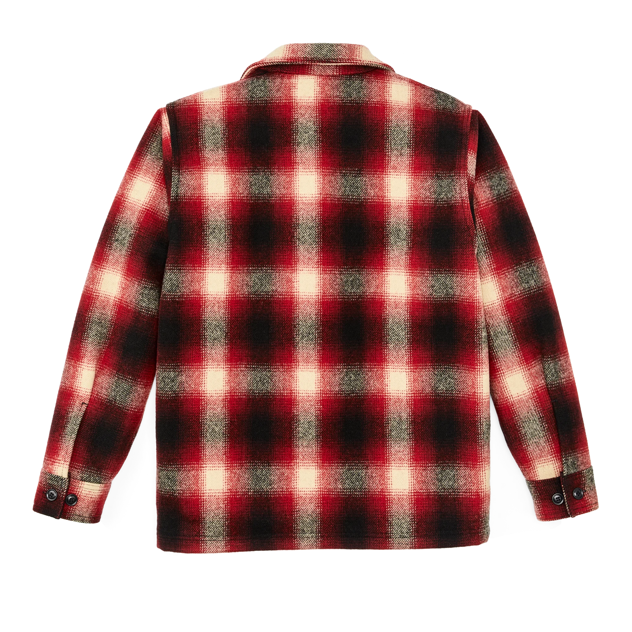 Mackinaw Wool Jac-shirt - Red / Black Ombre Plaid