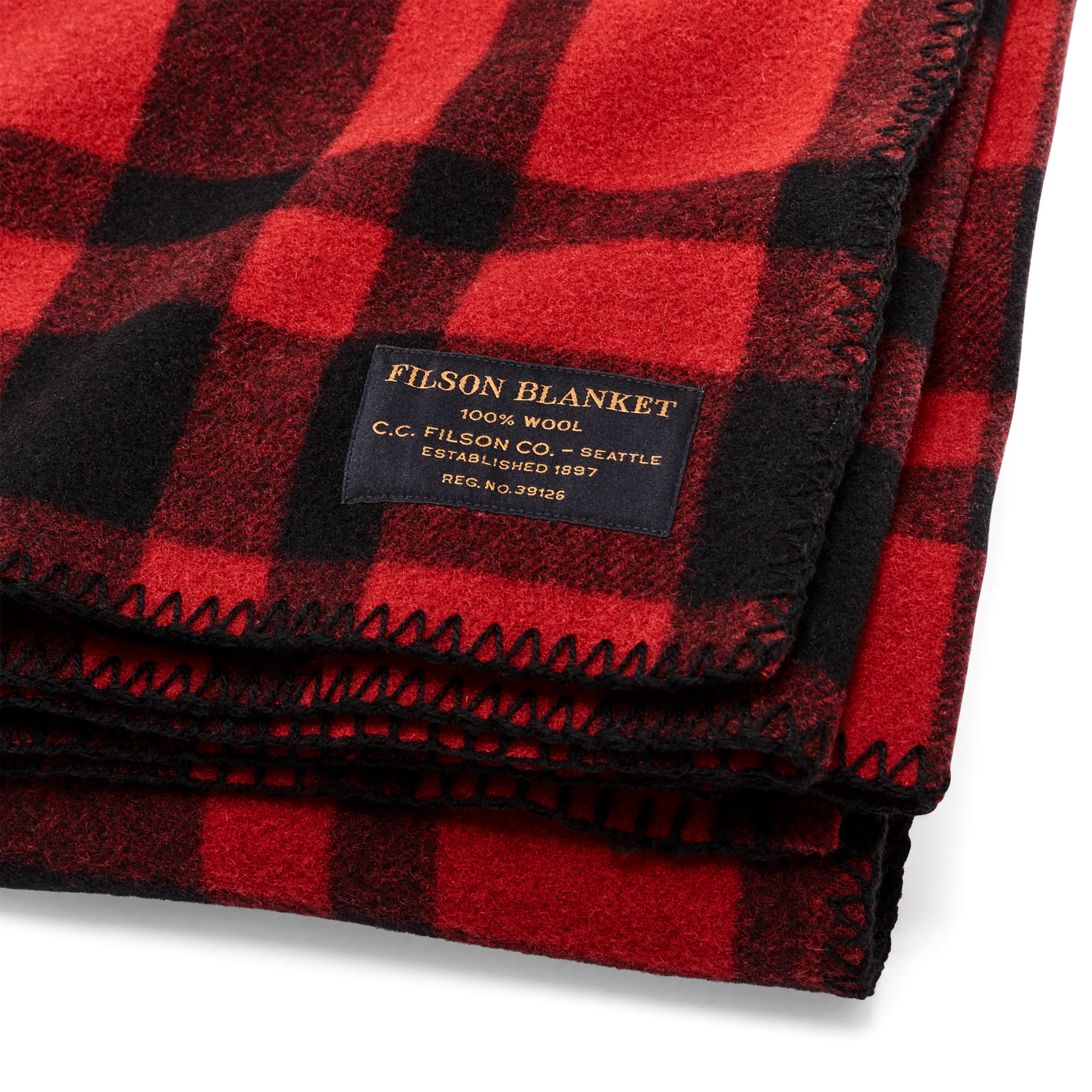 Mackinaw Wool Blanket - Red / Black Heritage Plaid