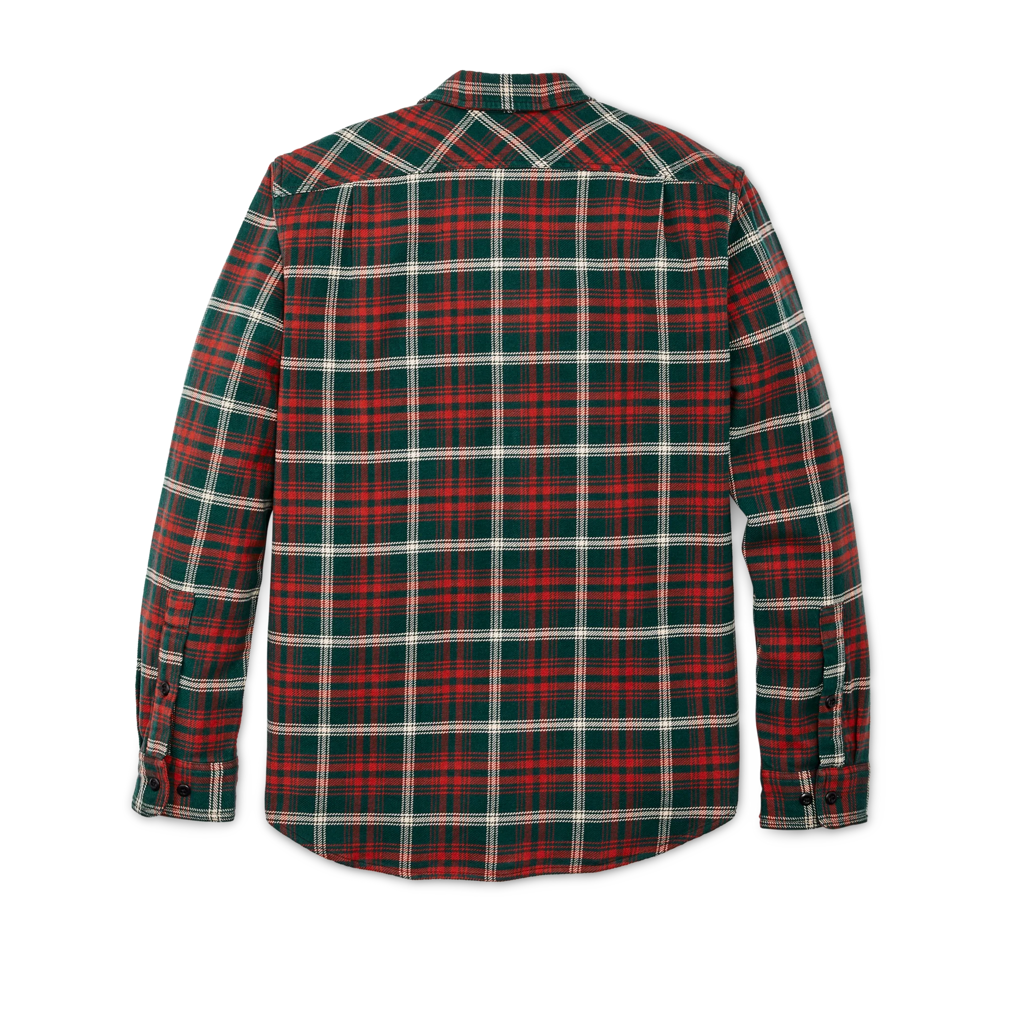 Vintage Flannel Work Shirt - Green / Red / White Plaid