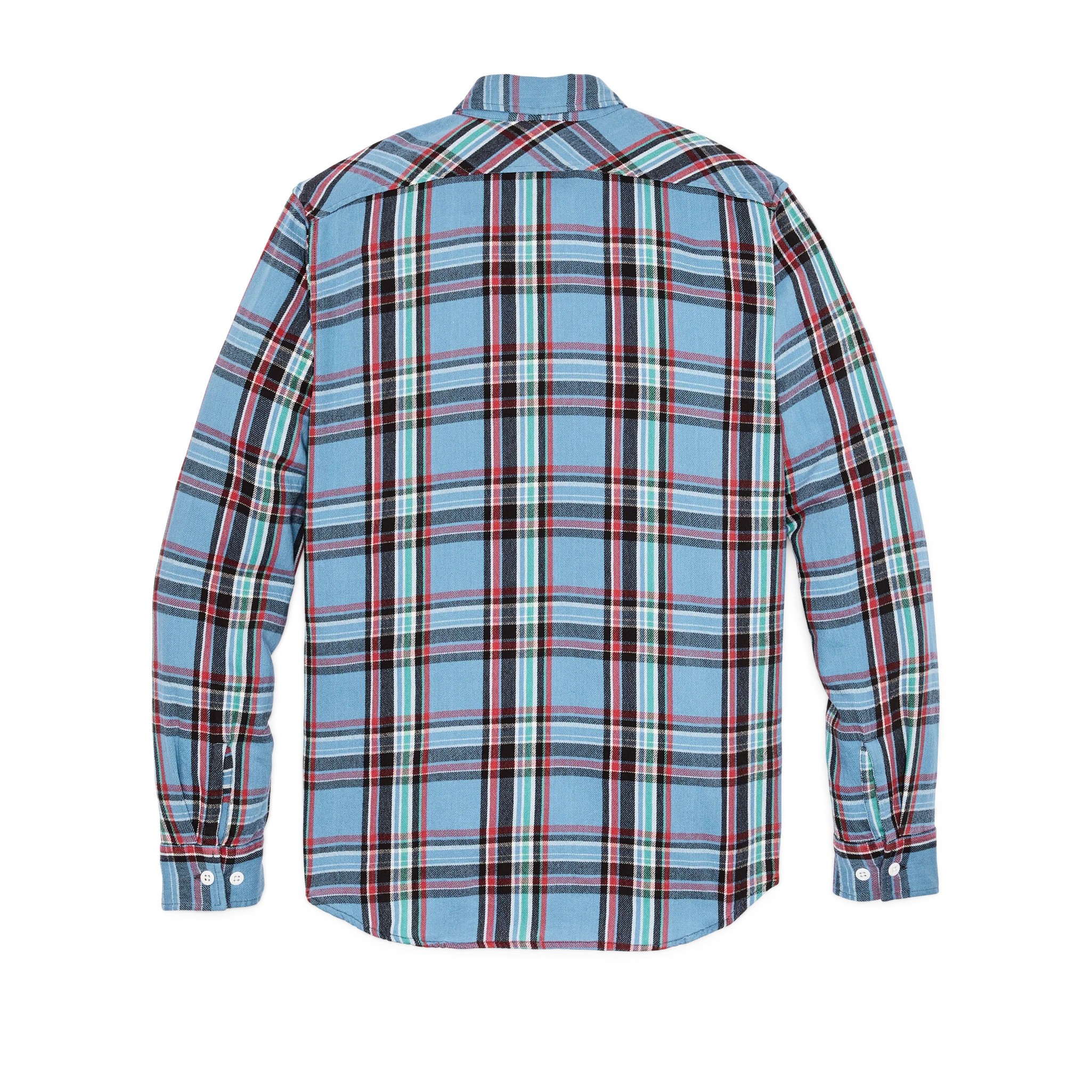 The Rangeland Flannel Shirt - Light Blue / Red Plaid