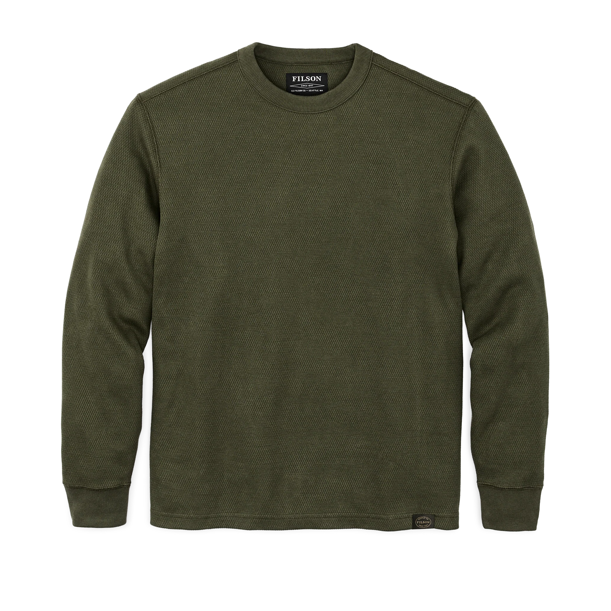 Waffle Knit Thermal Crewneck - Mossy Rock