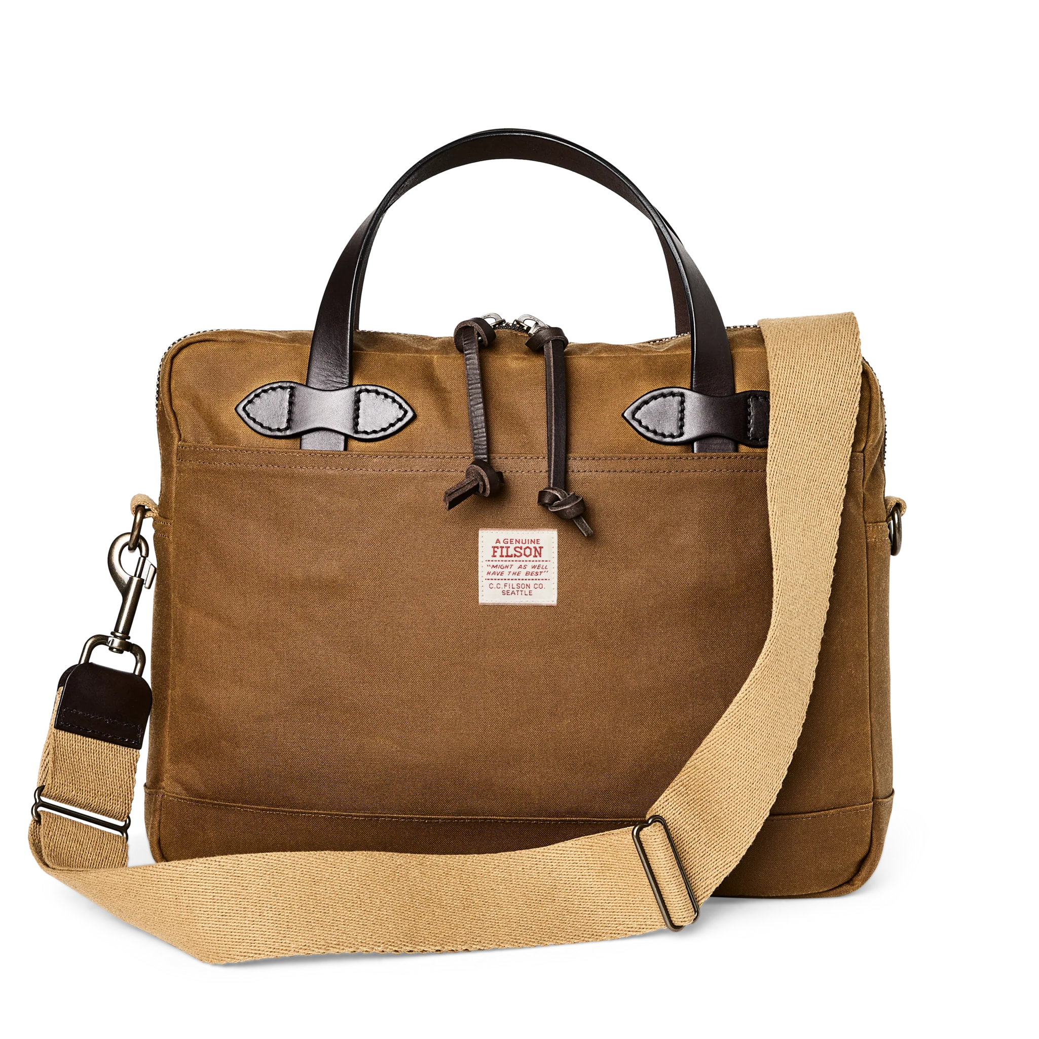 Tin Cloth Compact Briefcase - Dark Tan