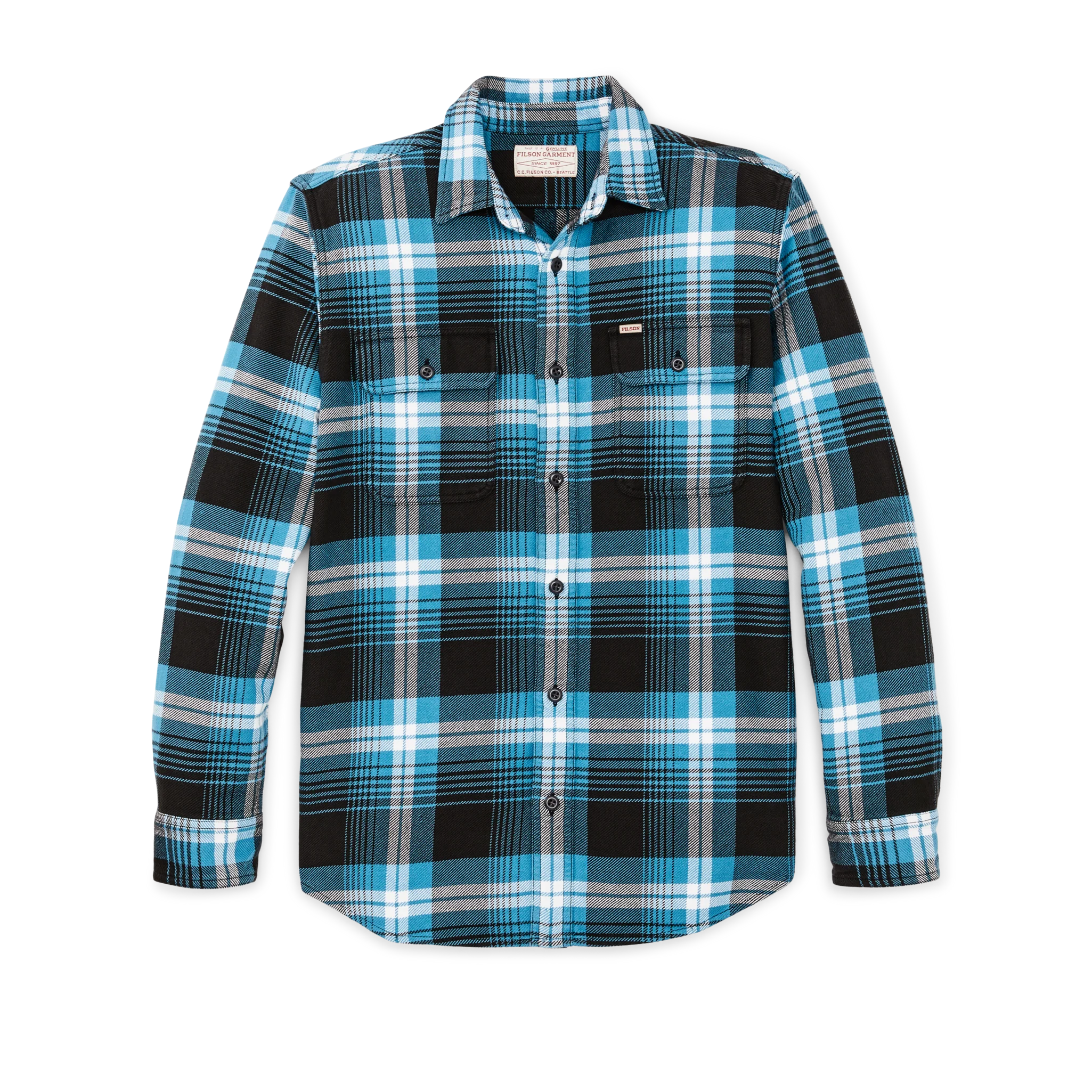 Vintage Flannel Work Shirt - Blue / Black / Multi Plaid