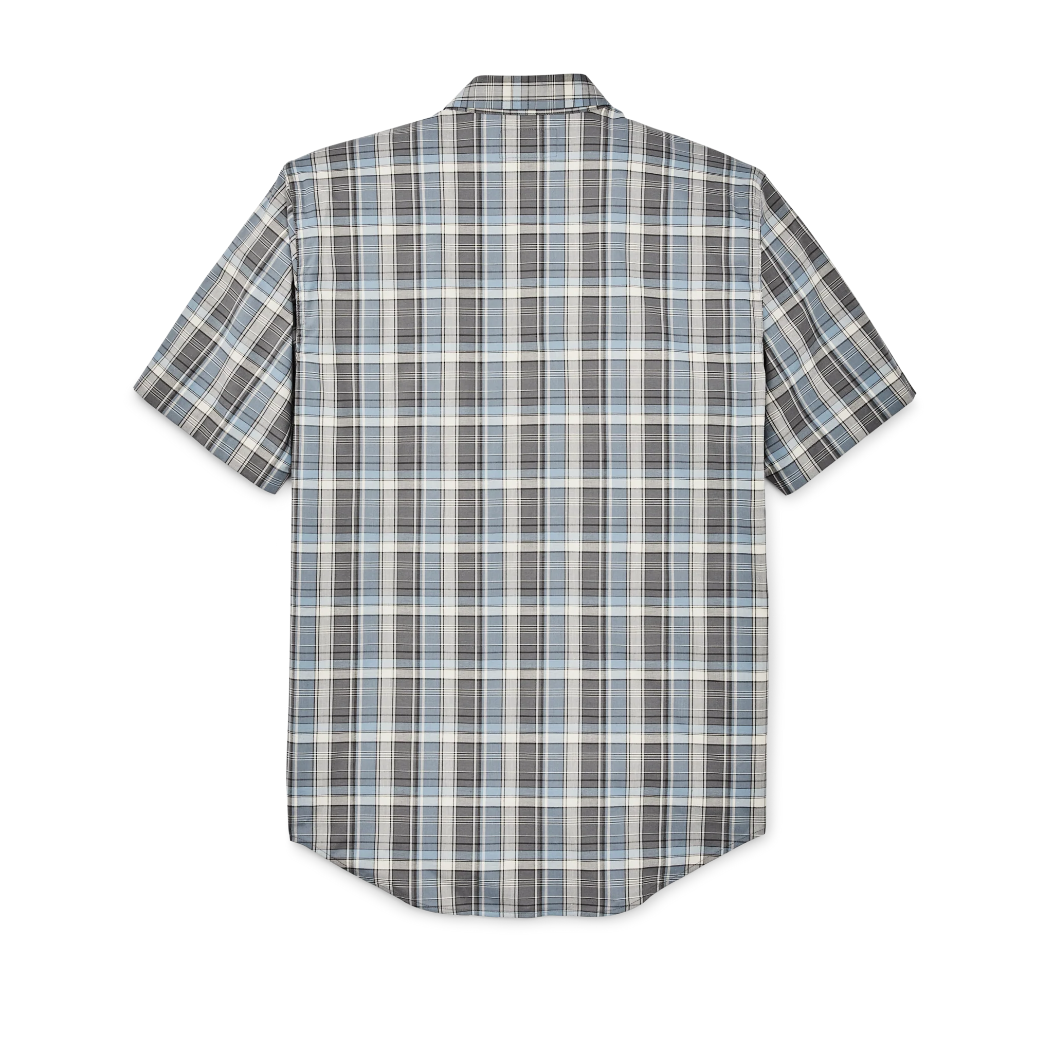Twin Lakes Short Sleeve Sport Shirt - Gray / Blue / Cream Plaid