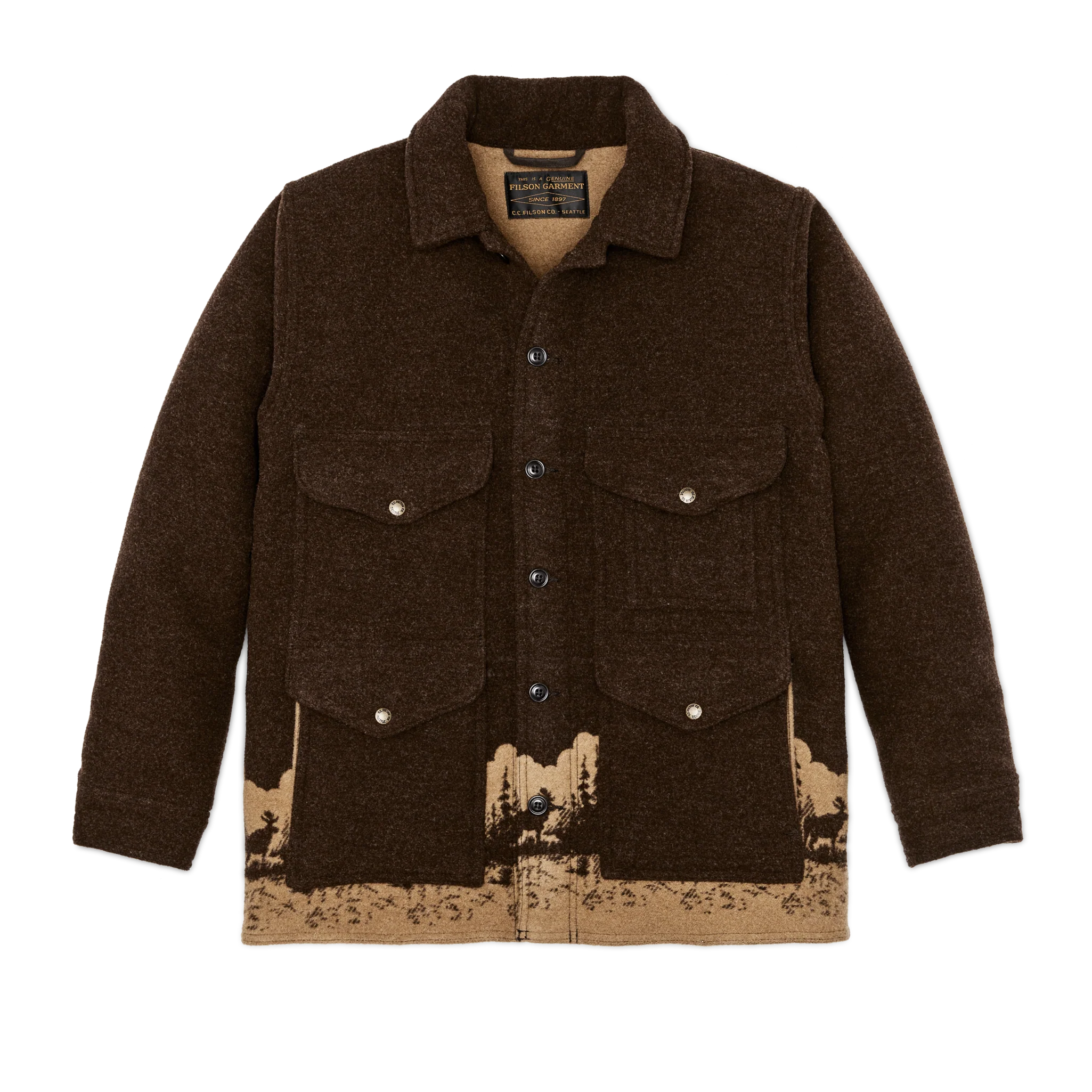 Jacquard Wool Cruiser - Brown / Khaki Moose