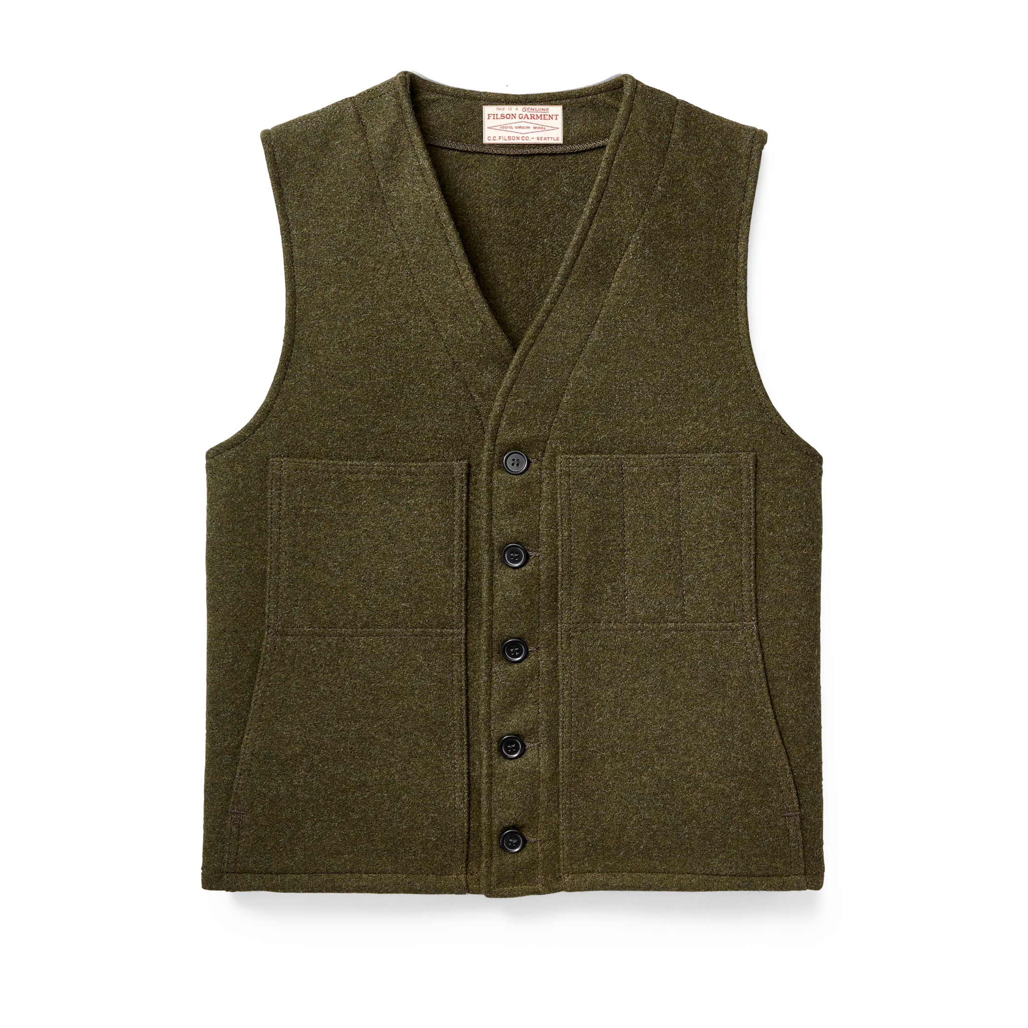 Mackinaw Wool Vest - Forest Green