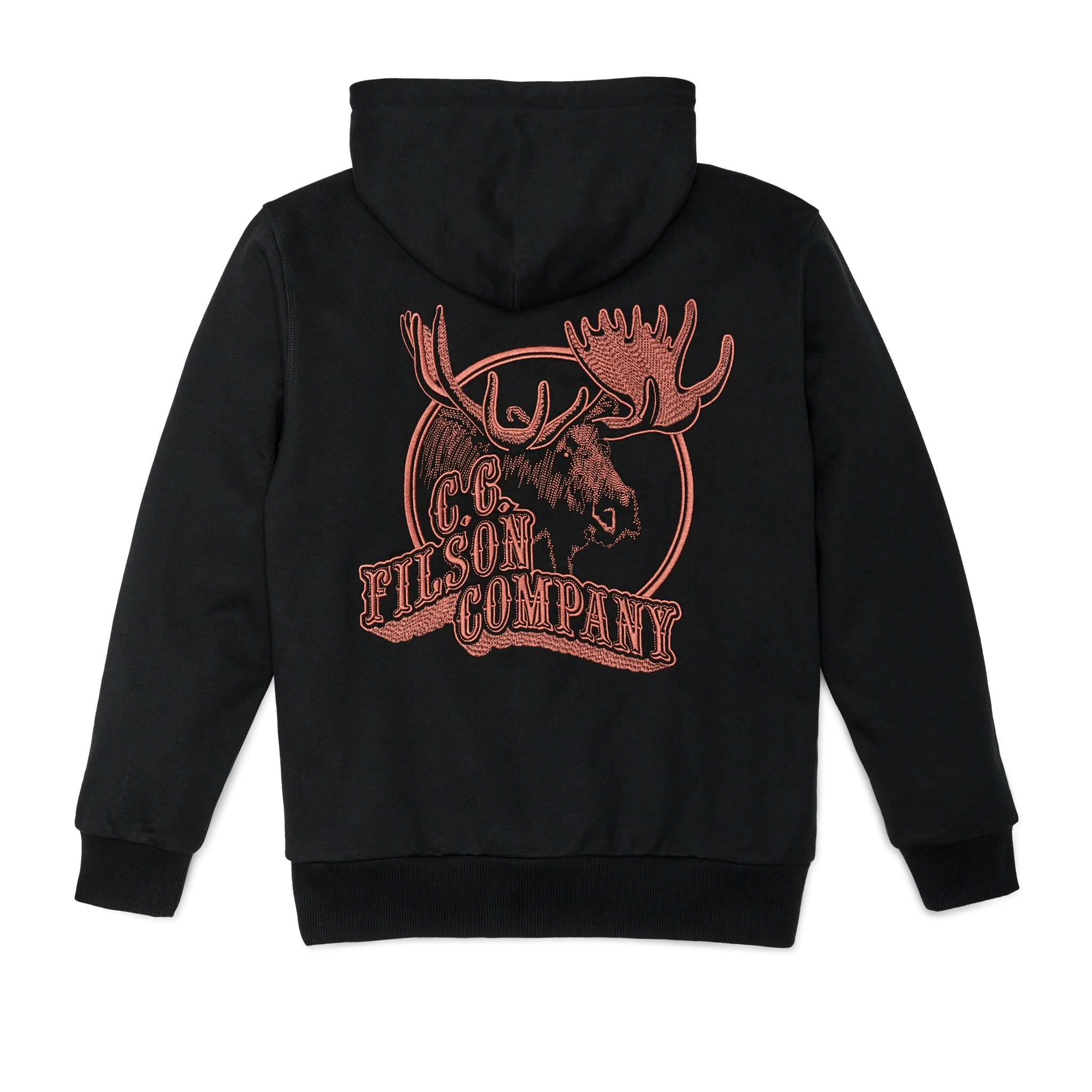 Prospector Embroidered Hoodie - Black / Moose