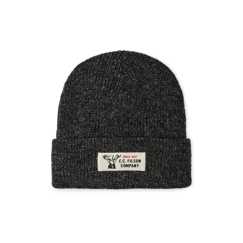 Lined Ragg Wool Beanie - Charcoal Black