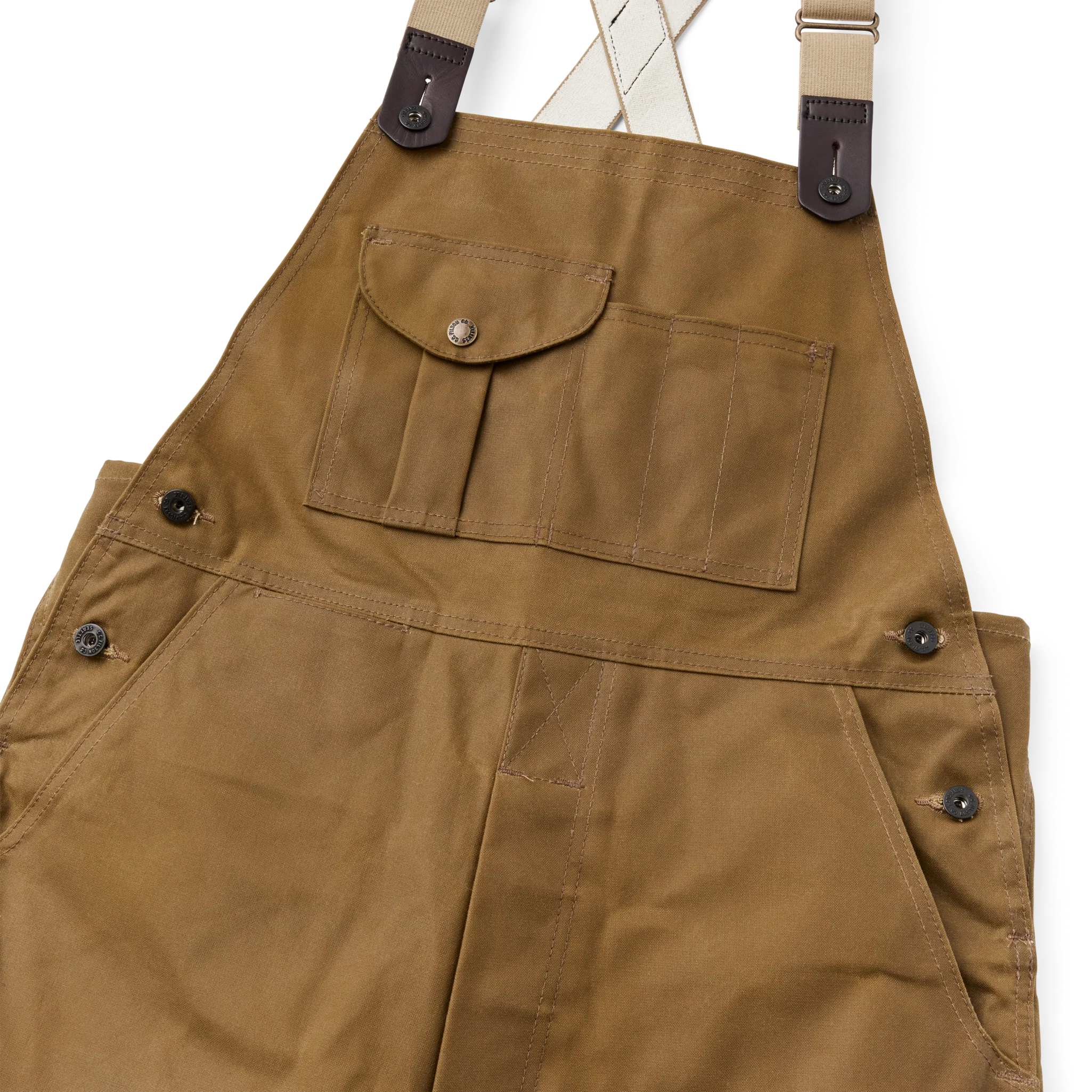 Oil Finish Double Tin Cloth Bibs - Dark Tan